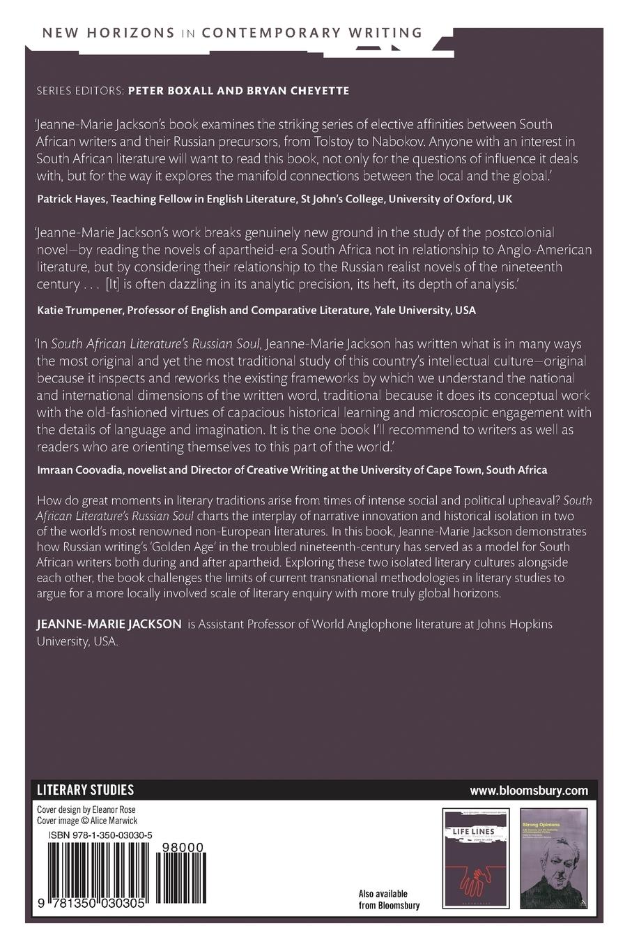 Rückseitencover South African Literature's Russian Soul