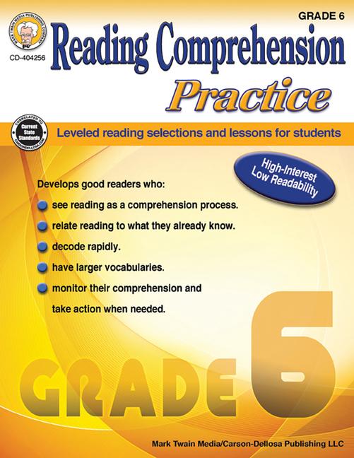 Vorderes Coverbild Reading Comprehension Practice, Grade 6