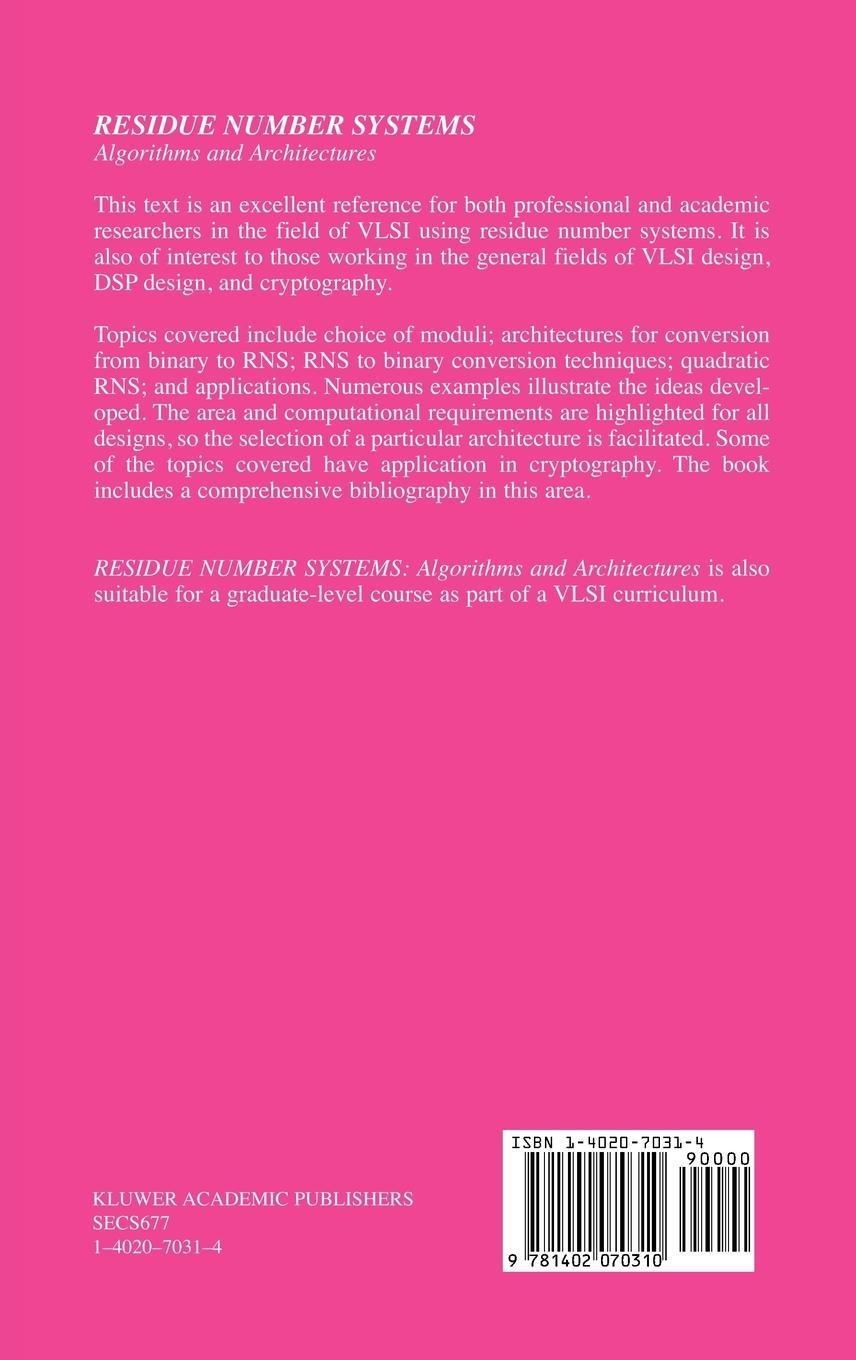 Rückseitencover Residue Number Systems