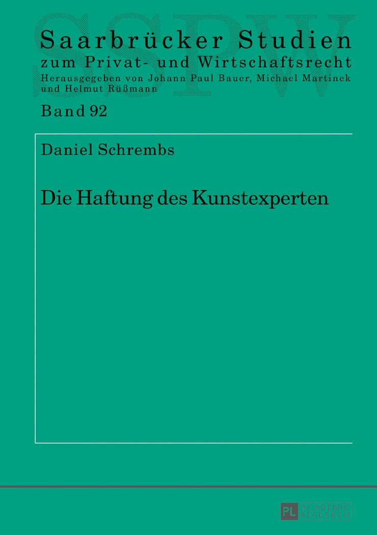 Vorderes Coverbild Die Haftung des Kunstexperten