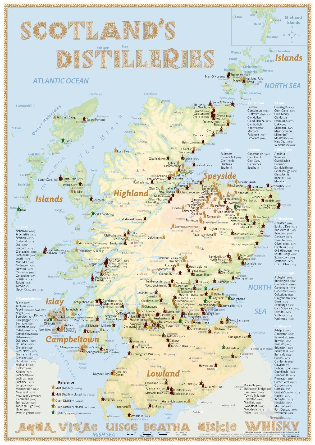 Vorderes Coverbild Whisky Distilleries Scotland - Poster 42x60cm - Standard Edition