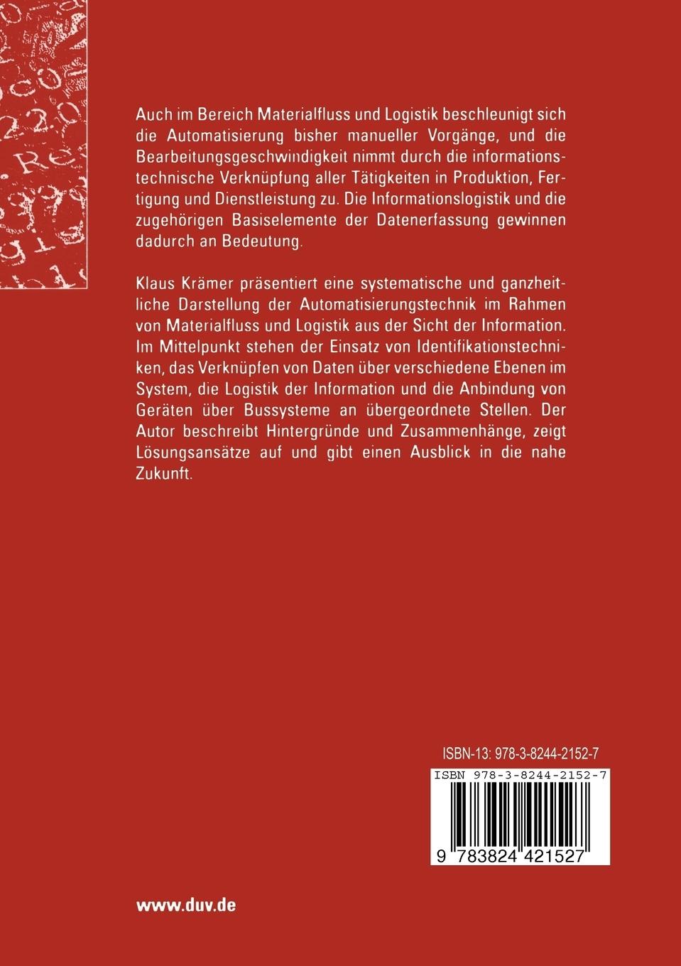 Rückseitencover Automatisierung in Materialfluss und Logistik