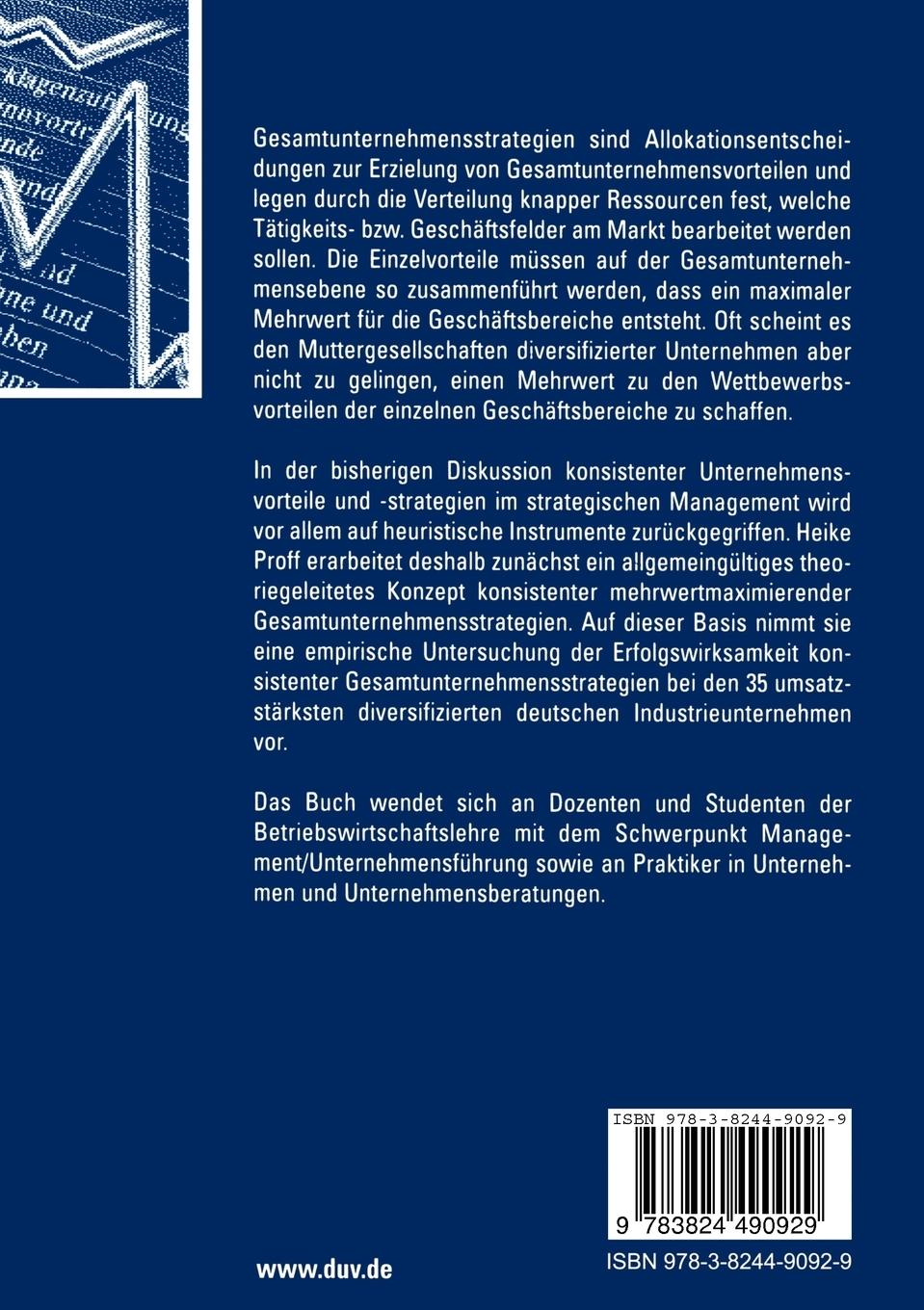 Rückseitencover Konsistente Gesamtunternehmensstrategien