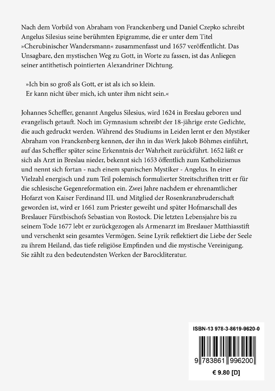 Rückseitencover Cherubinischer Wandersmann