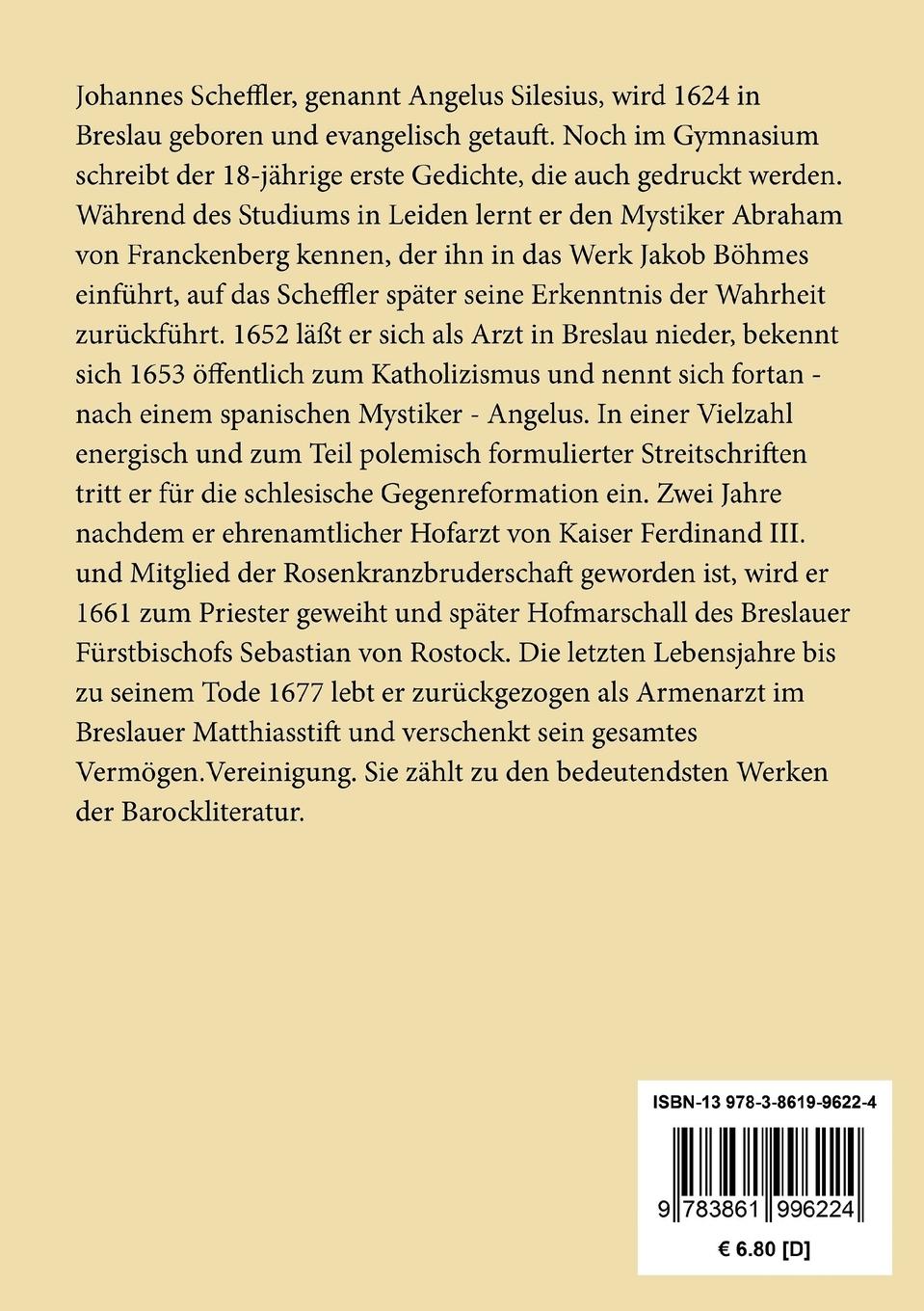 Rückseitencover Sinnliche Beschreibung der vier letzten Dinge