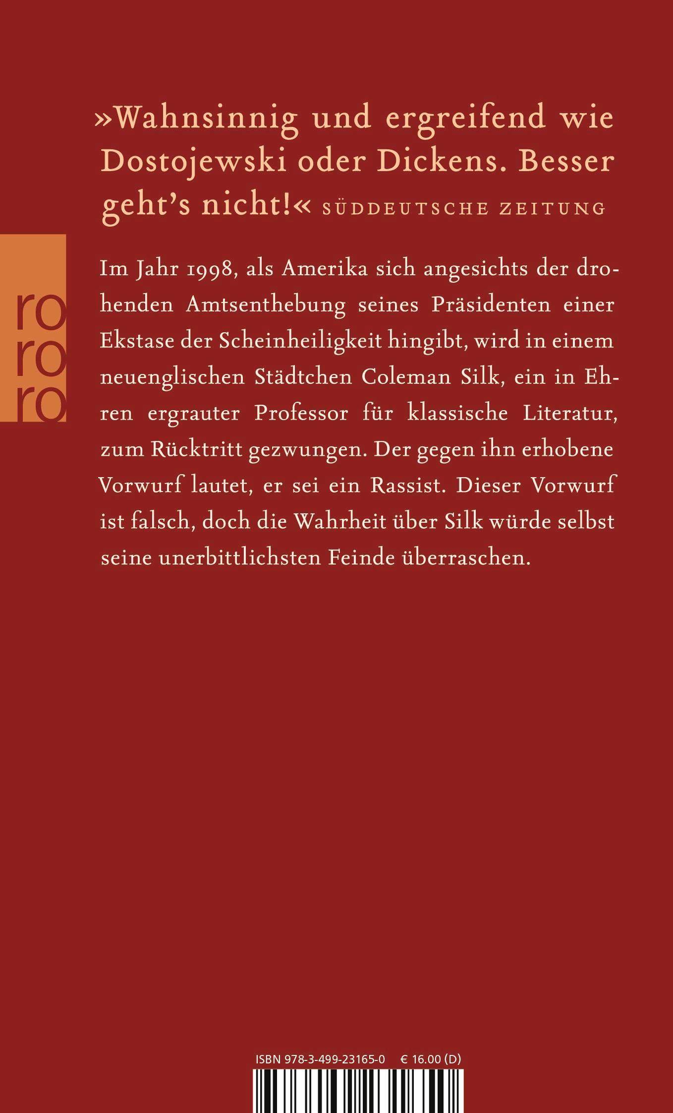 Rückseitencover Der menschliche Makel