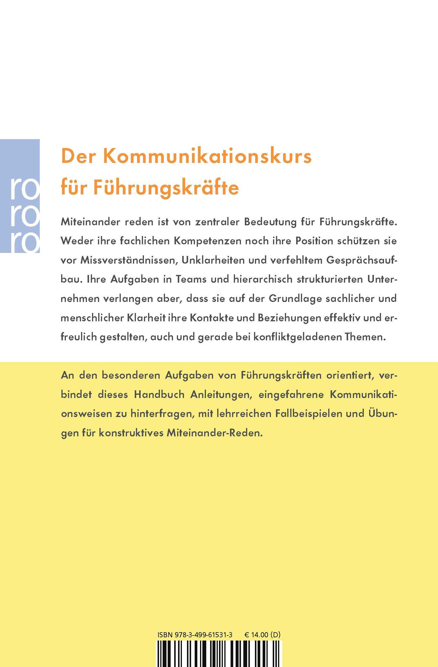 Rückseitencover Kommunikationspsychologie für Führungskräfte
