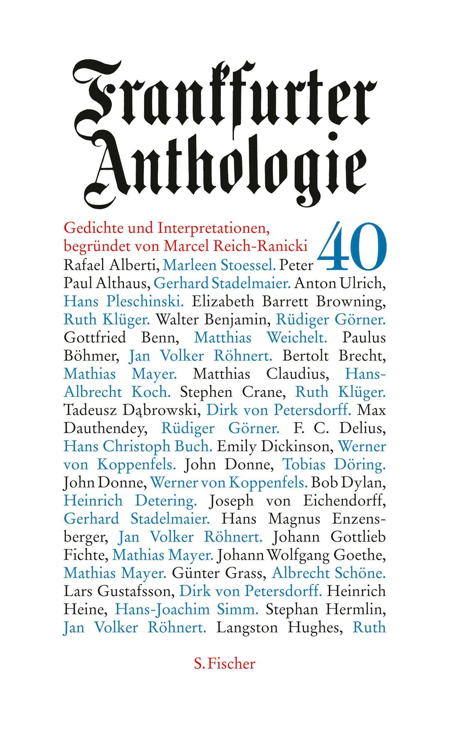Vorderes Coverbild Frankfurter Anthologie 40