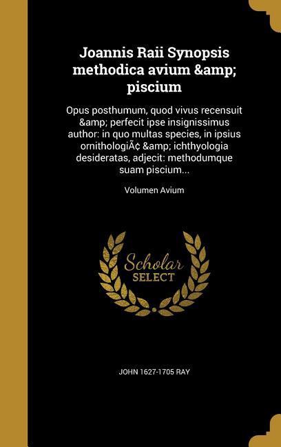 Vorderes Coverbild Joannis Raii Synopsis methodica avium & piscium
