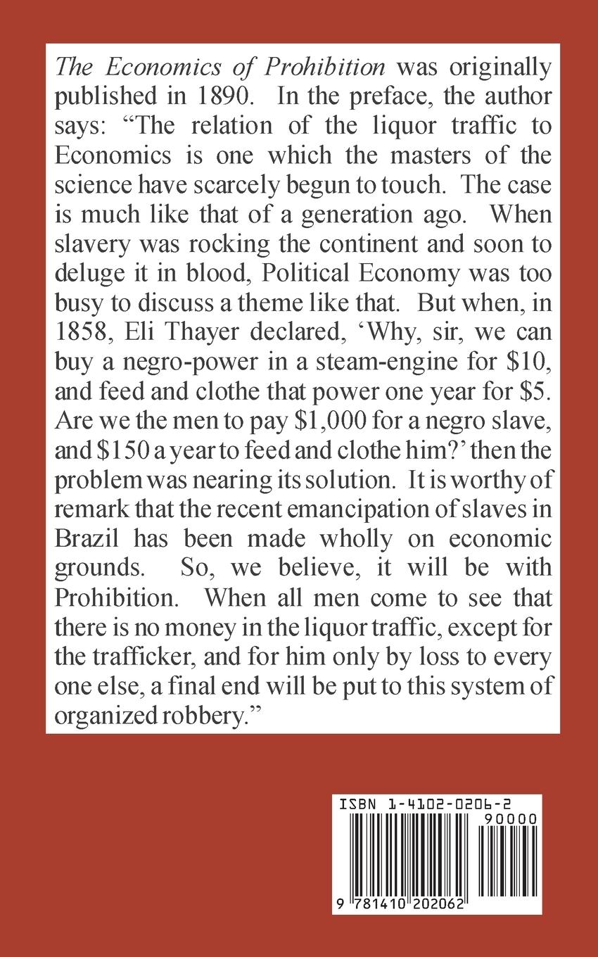 Rückseitencover Economics of Prohibition, The