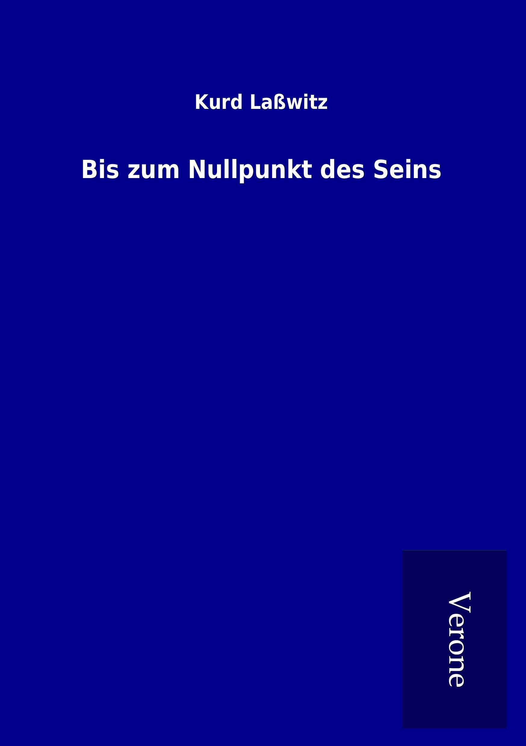Vorderes Coverbild Bis zum Nullpunkt des Seins