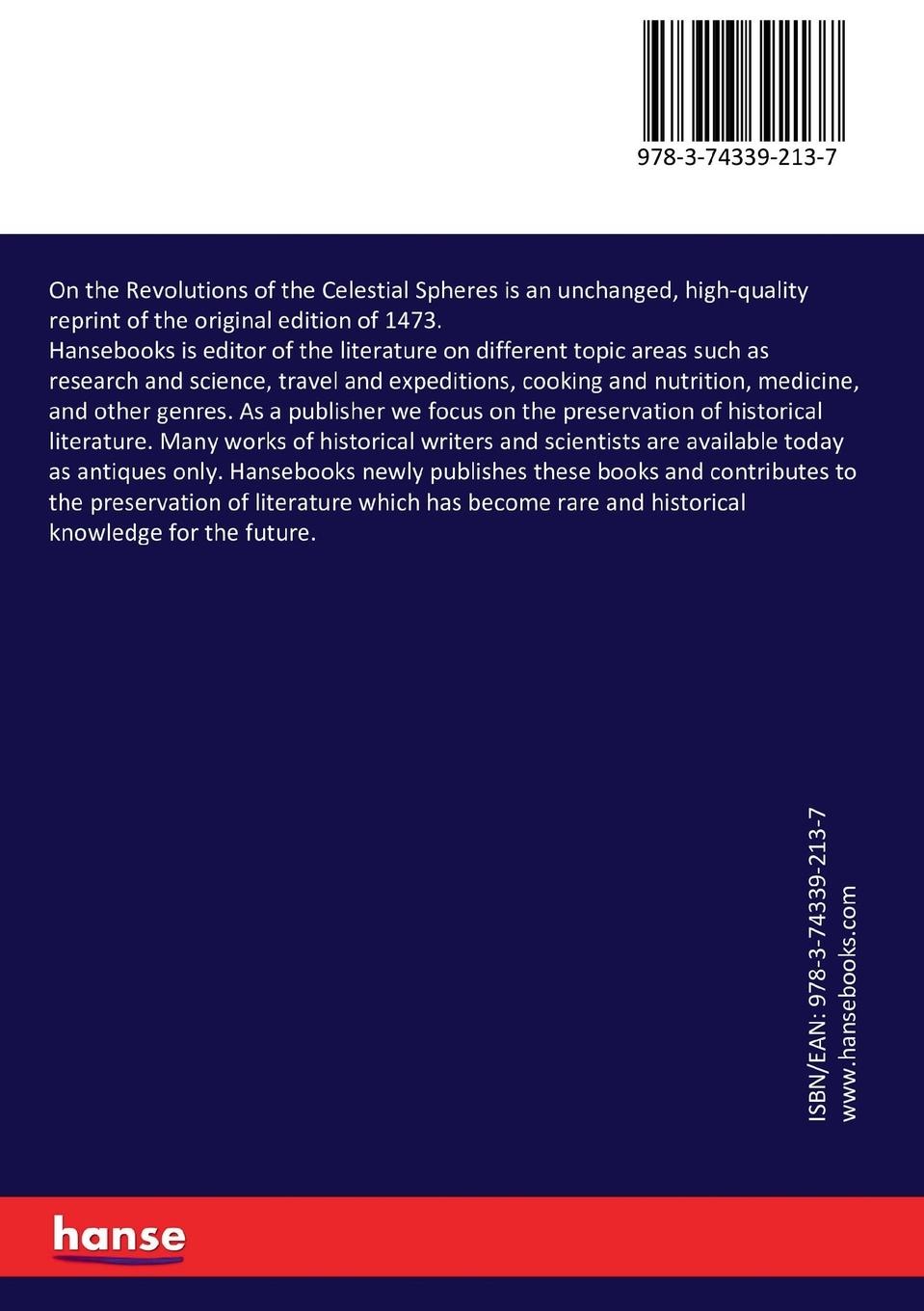 Rückseitencover On the Revolutions of the Celestial Spheres