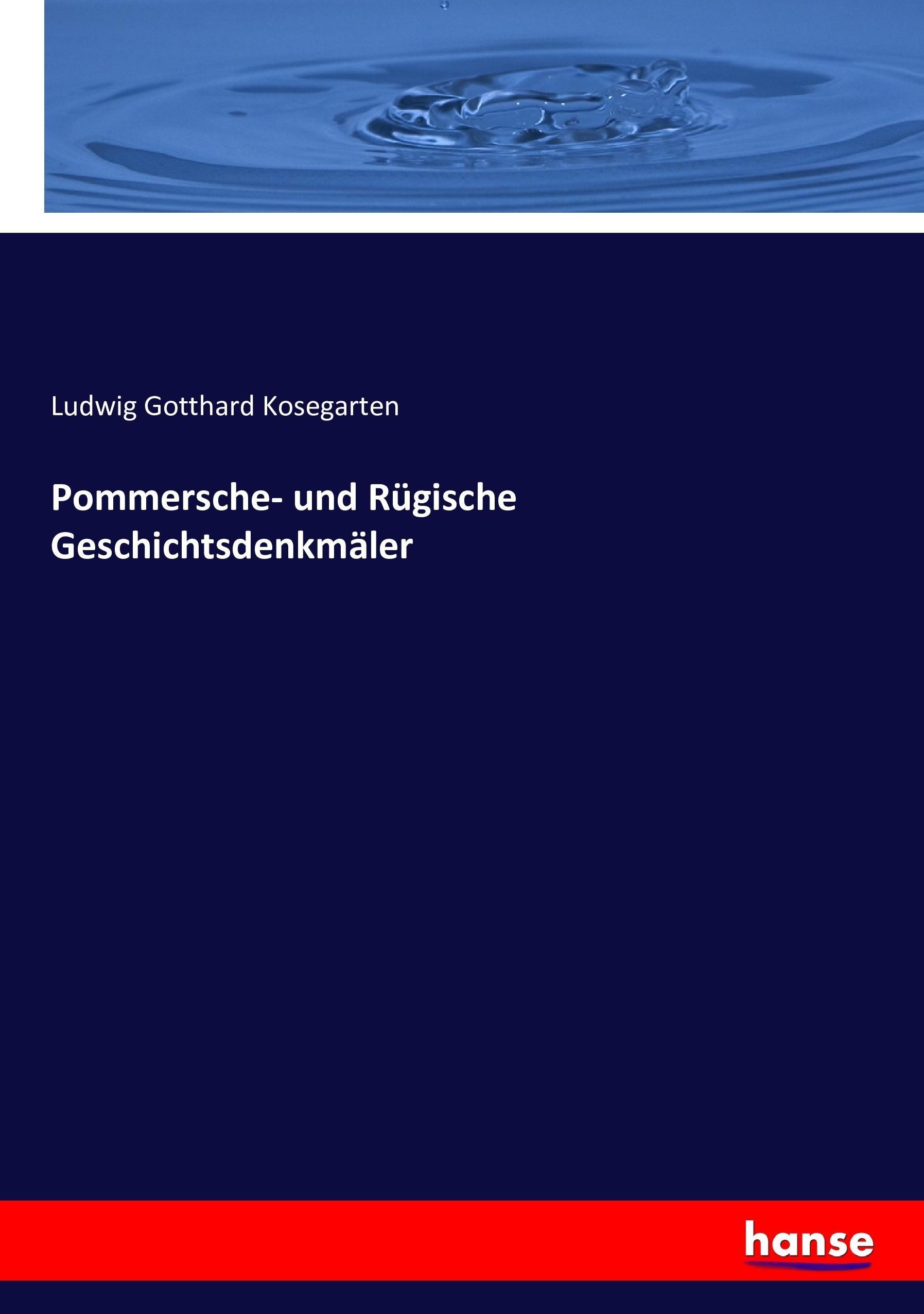 Vorderes Coverbild Pommersche- und Rügische Geschichtsdenkmäler