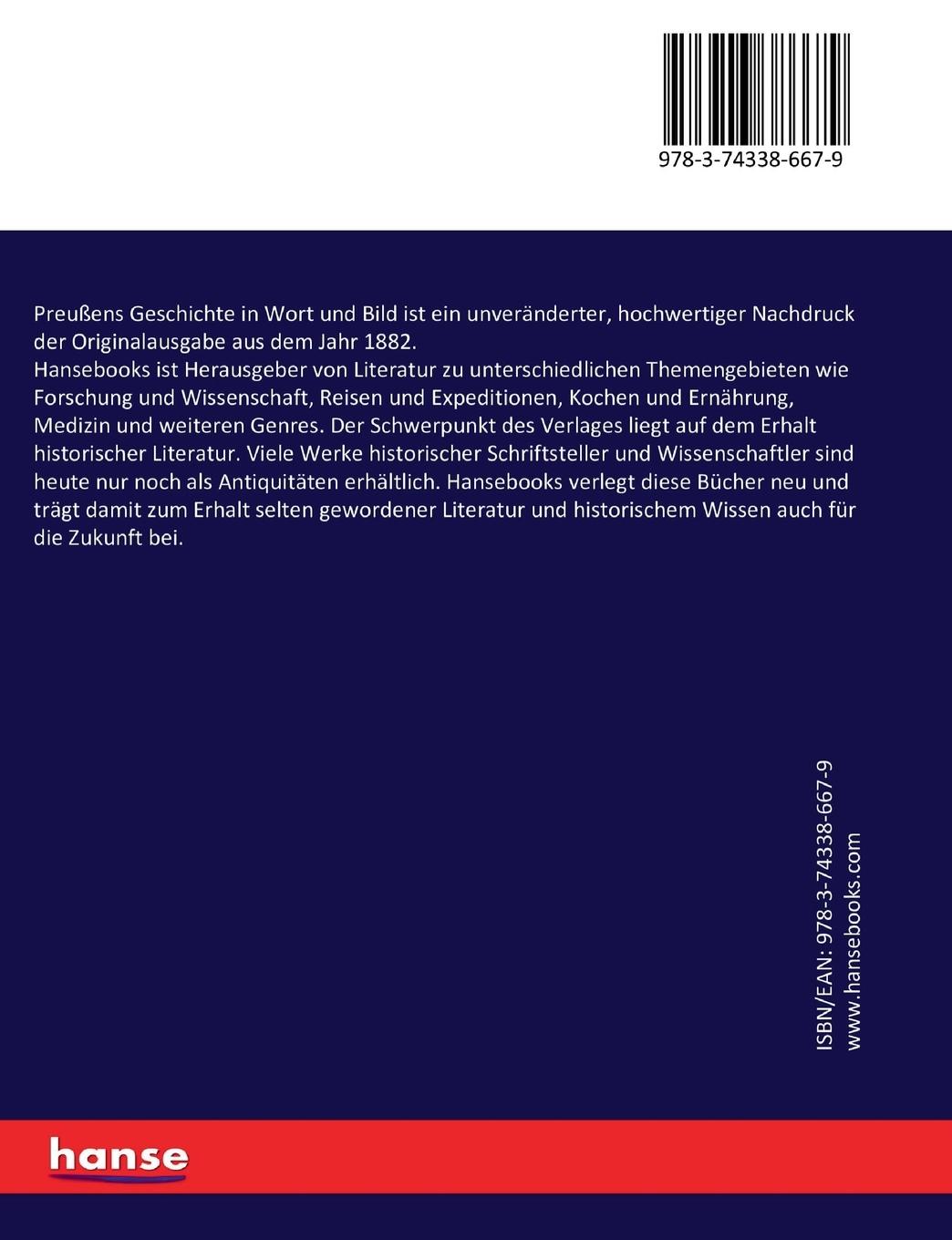 Rückseitencover Preußens Geschichte in Wort und Bild