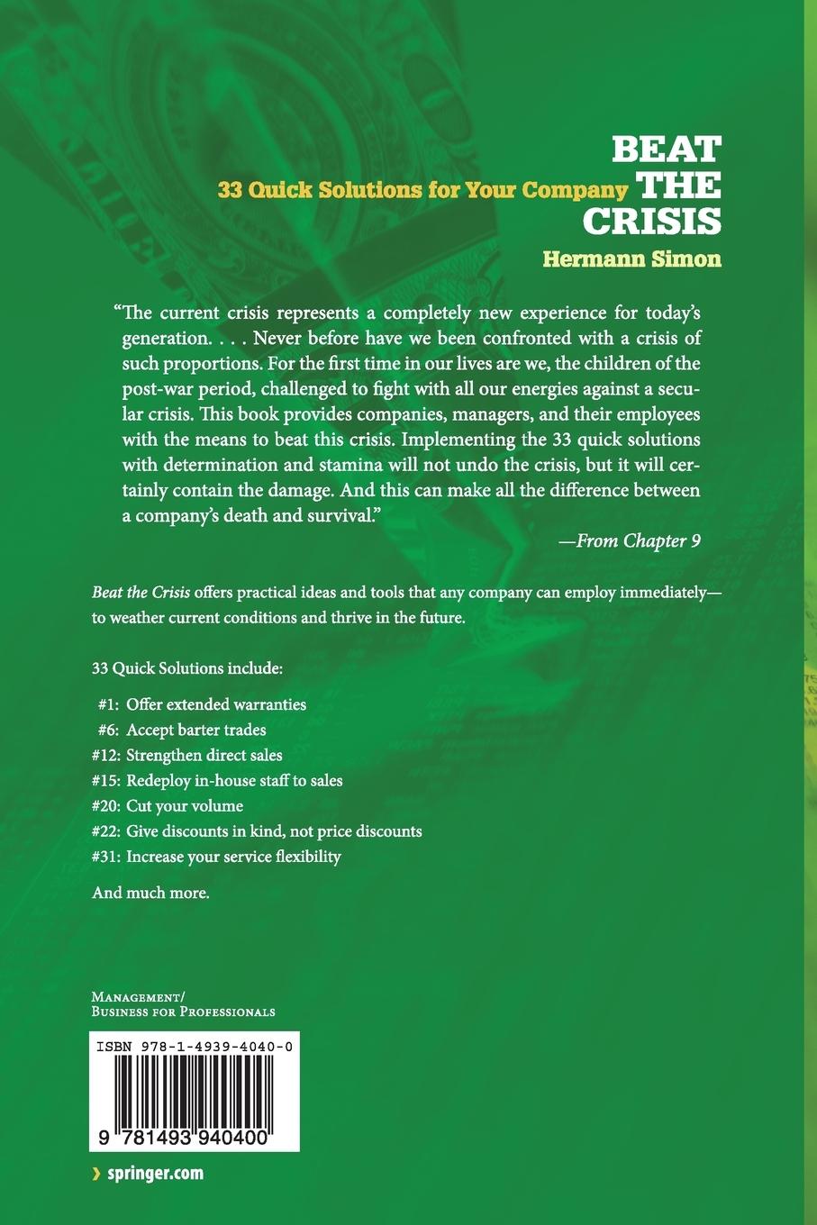 Rückseitencover Beat the Crisis: 33 Quick Solutions for Your Company
