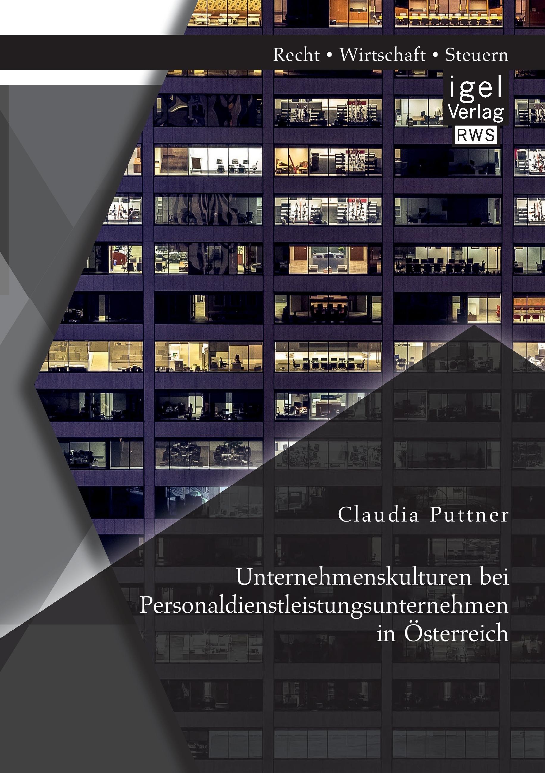 Vorderes Coverbild Unternehmenskulturen bei Personaldienstleistungsunternehmen in Österreich