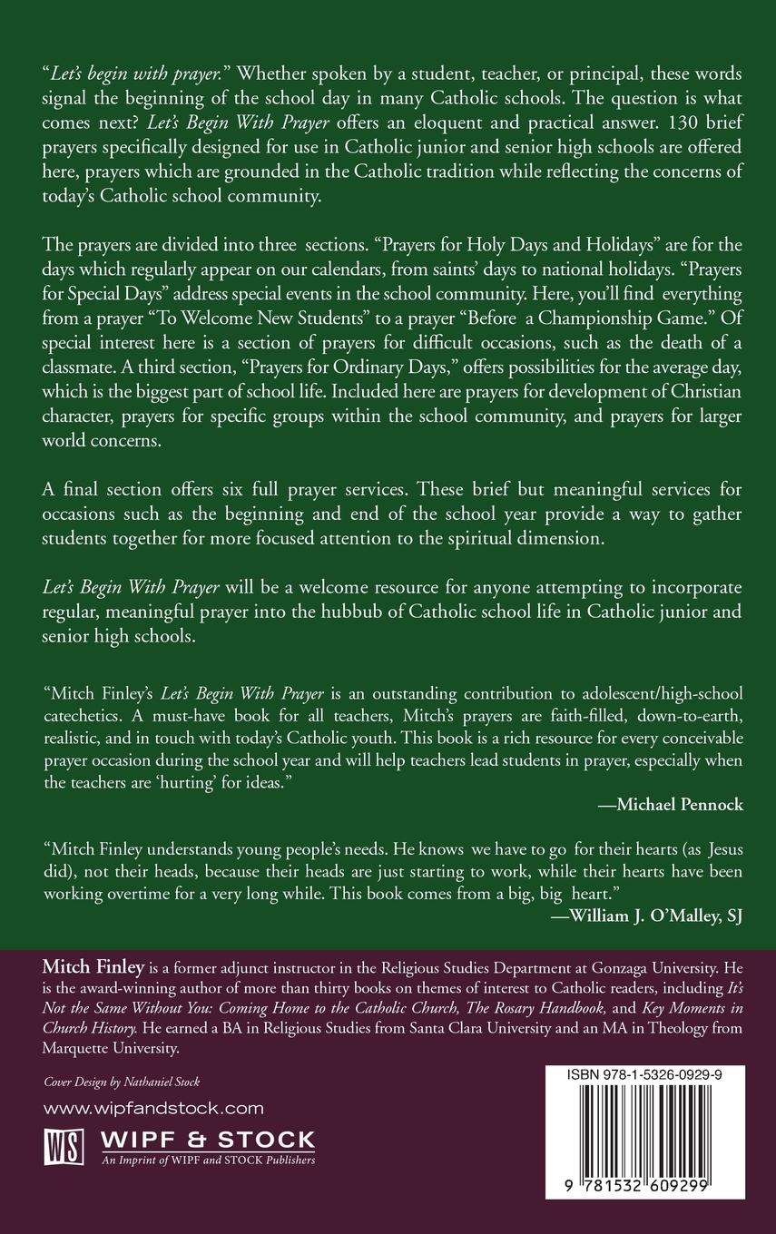 Rückseitencover Let's Begin With Prayer