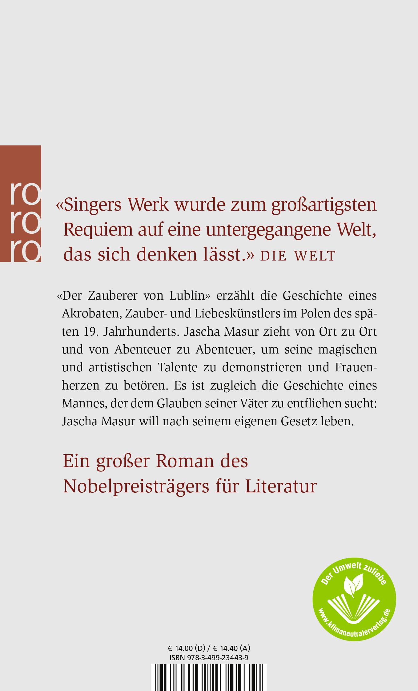 Rückseitencover Der Zauberer von Lublin
