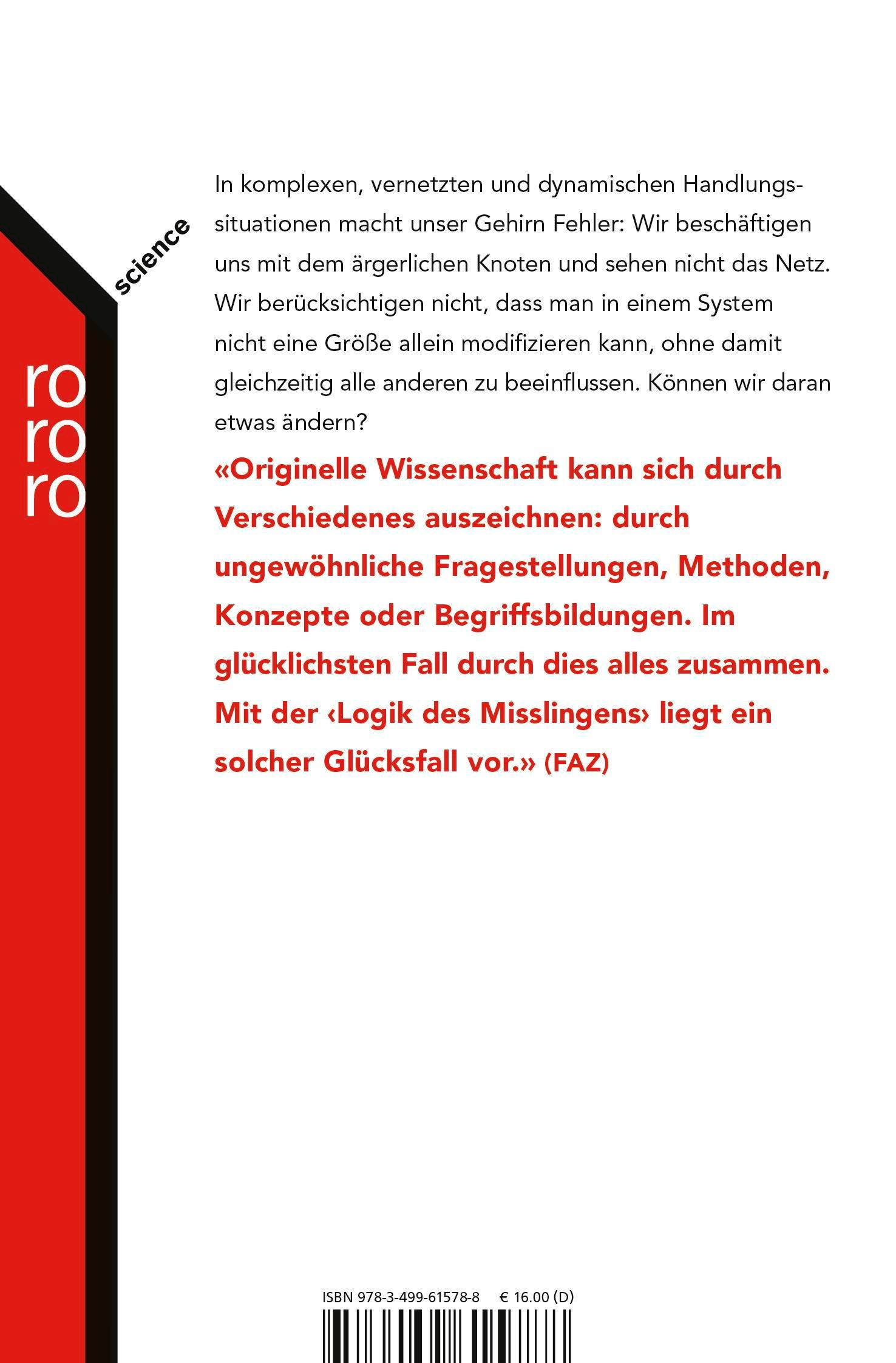 Rückseitencover Die Logik des Mißlingens