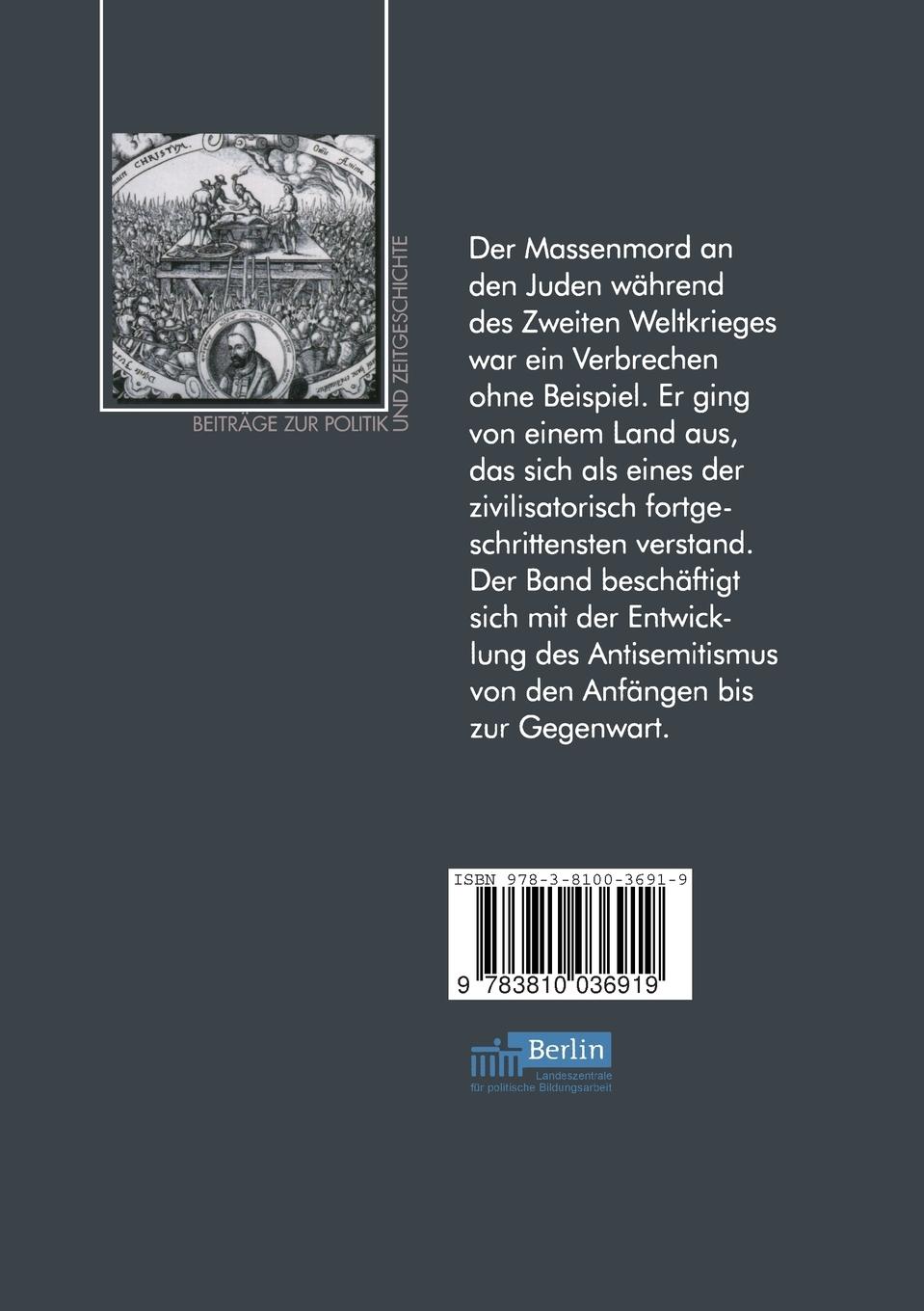 Rückseitencover Antisemitismus in der deutschen Geschichte