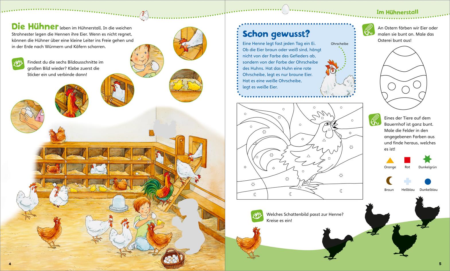 Beispielinhalt (Bild) WAS IST WAS Junior Mitmach-Heft Bauernhof