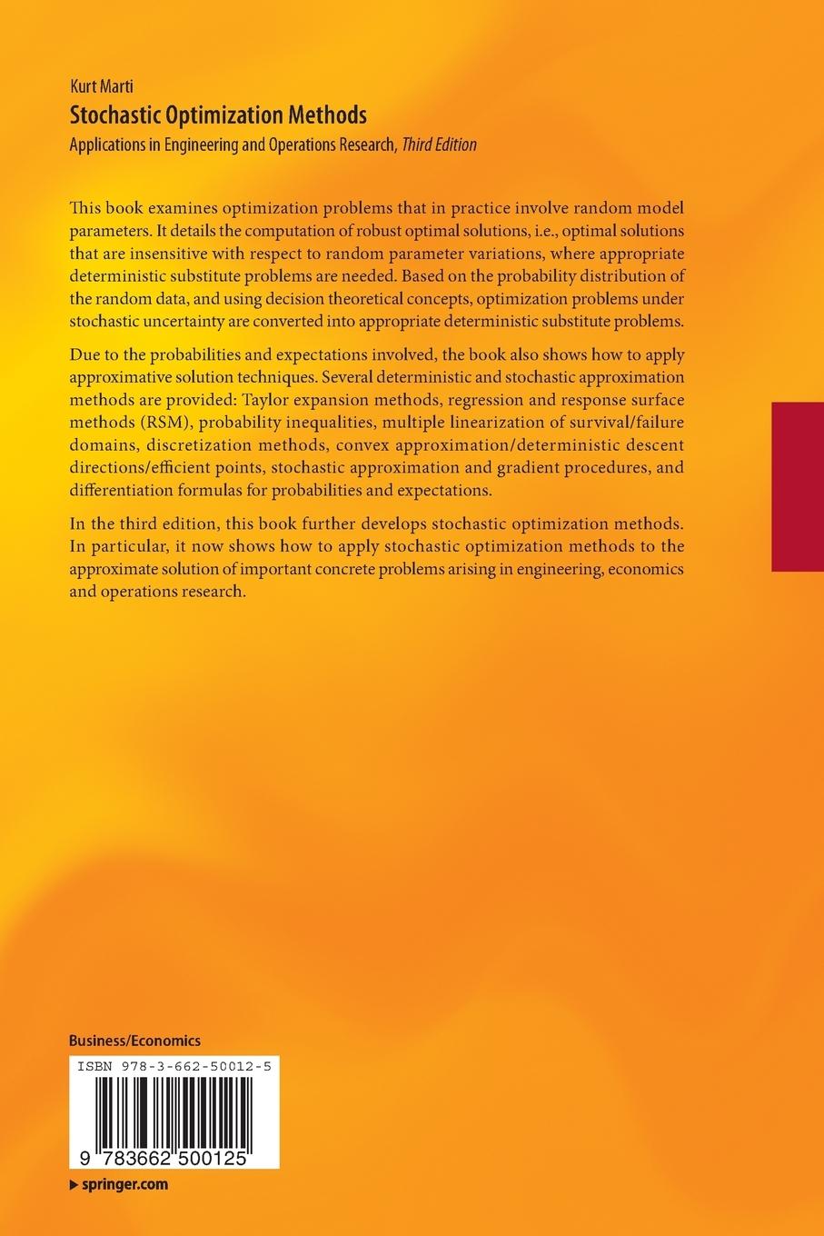 Rückseitencover Stochastic Optimization Methods