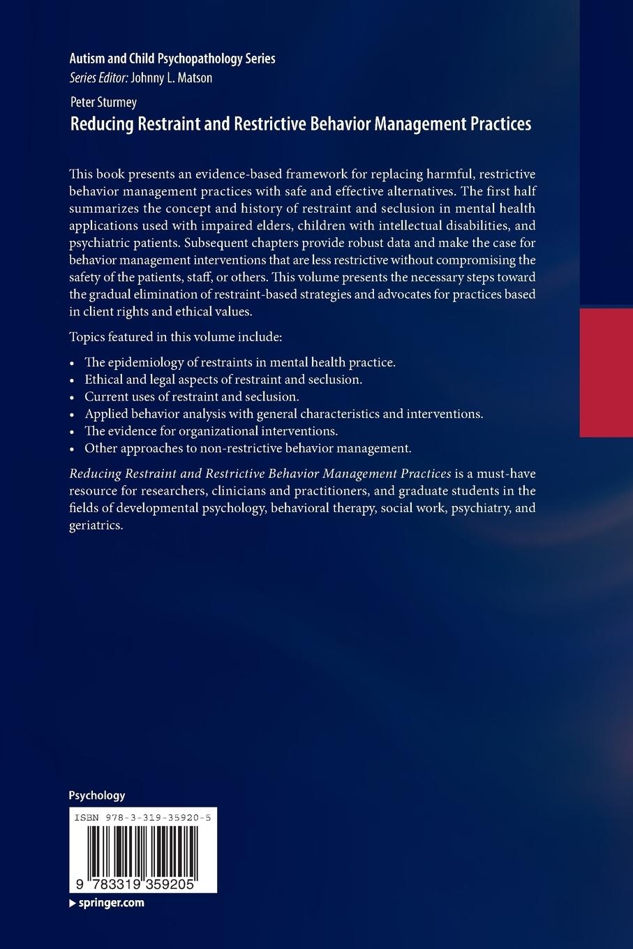 Rückseitencover Reducing Restraint and Restrictive Behavior Management Practices