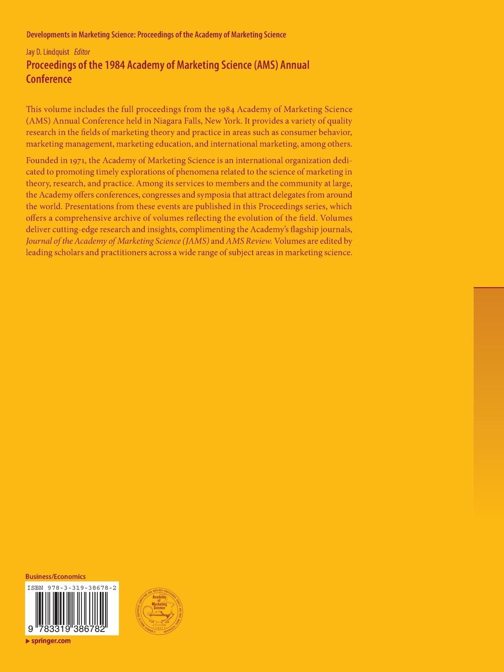 Rückseitencover Proceedings of the 1984 Academy of Marketing Science (AMS) Annual Conference