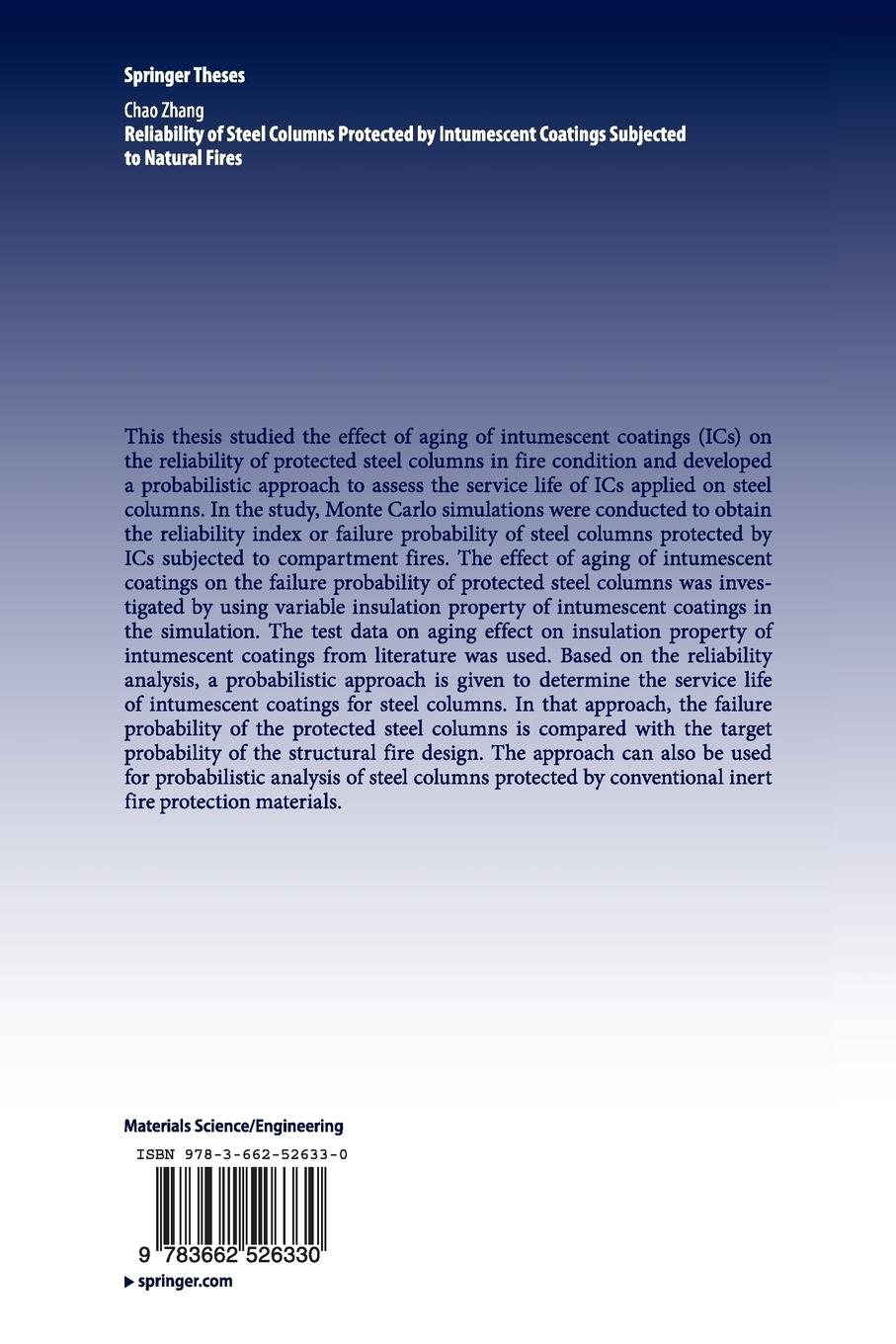 Rückseitencover Reliability of Steel Columns Protected by Intumescent Coatings Subjected to Natural Fires