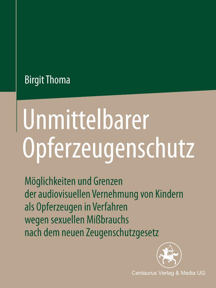 Vorderes Coverbild Unmittelbarer Opferzeugenschutz