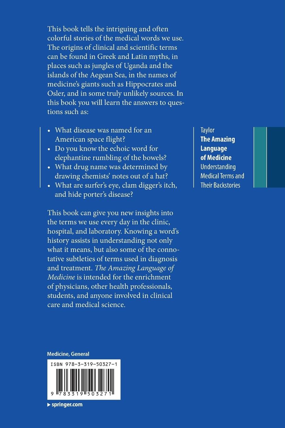 Rückseitencover The Amazing Language of Medicine