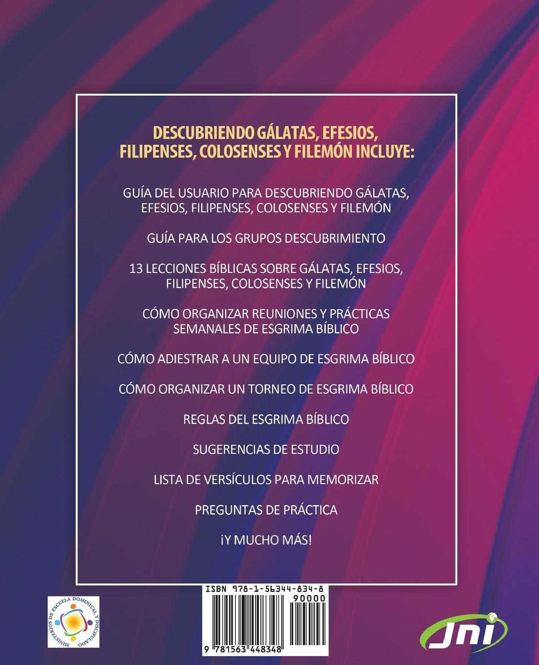 Rückseitencover Descubriendo Gálatas, Efesios, Filipenses, Colosenses y Filemón