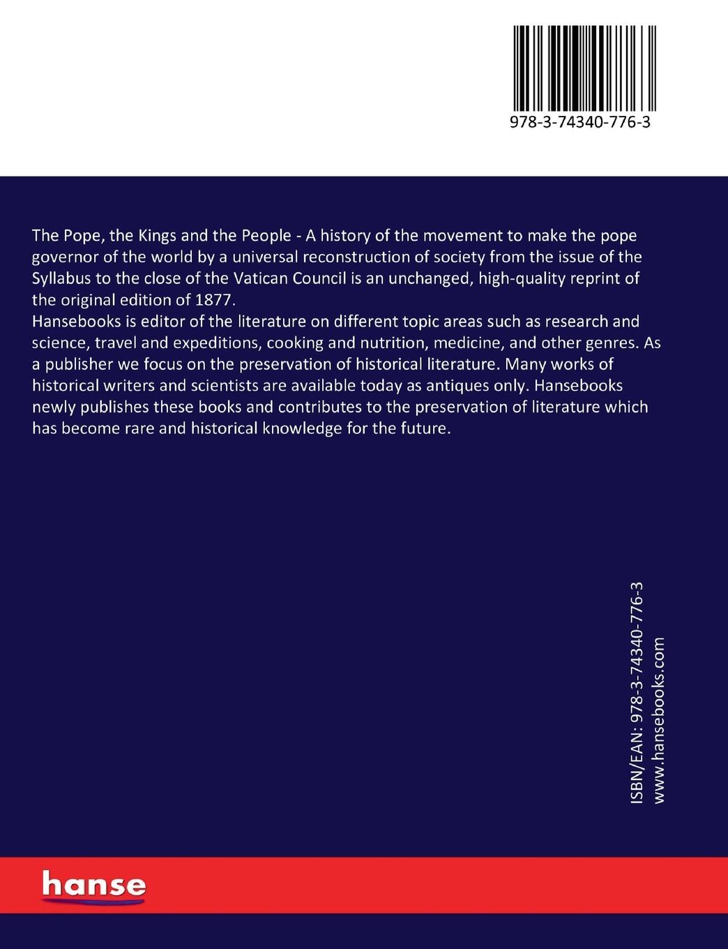 Rückseitencover The Pope, the Kings and the People