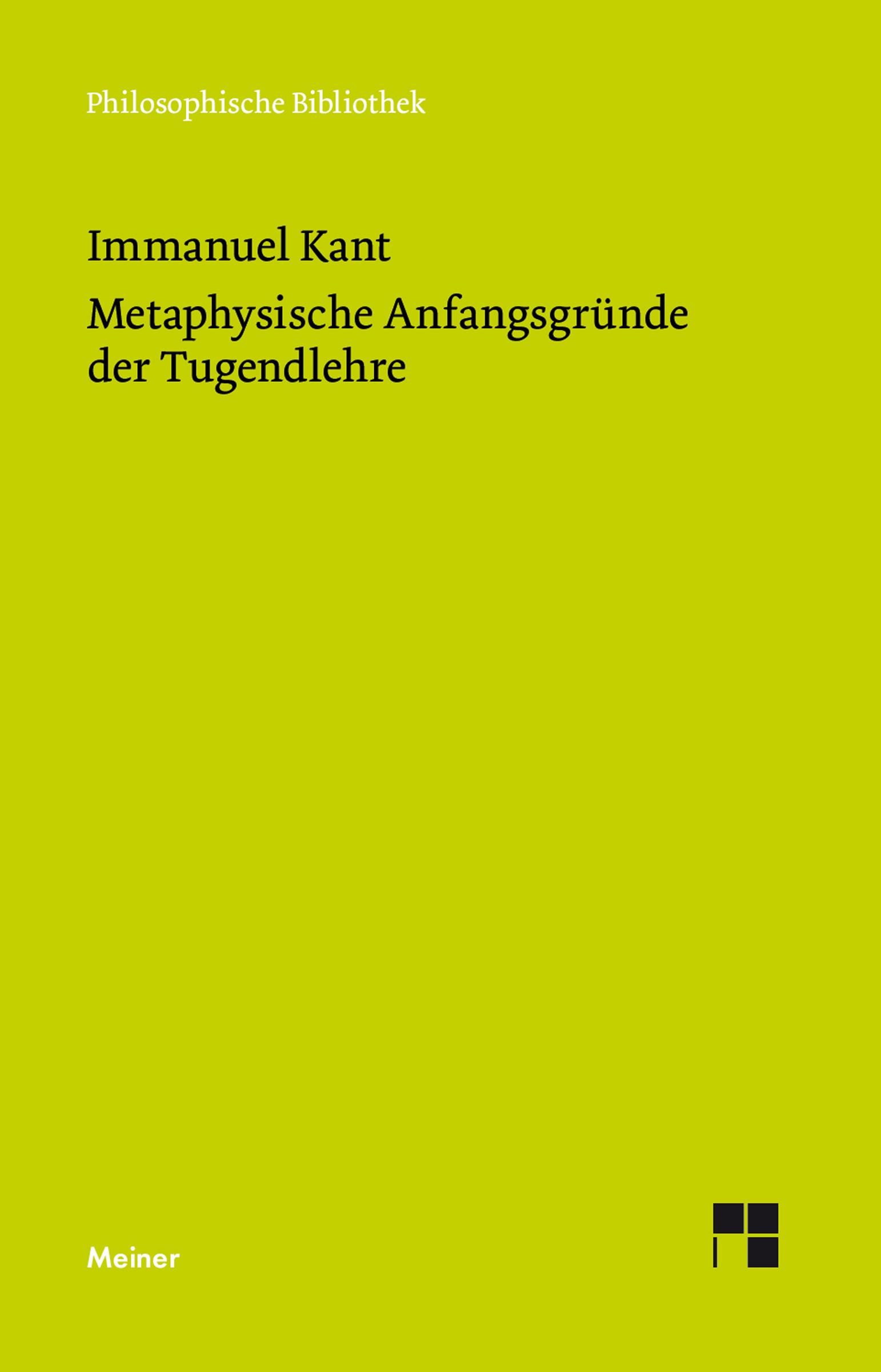 Vorderes Coverbild Metaphysische Anfangsgründe der Tugendlehre
