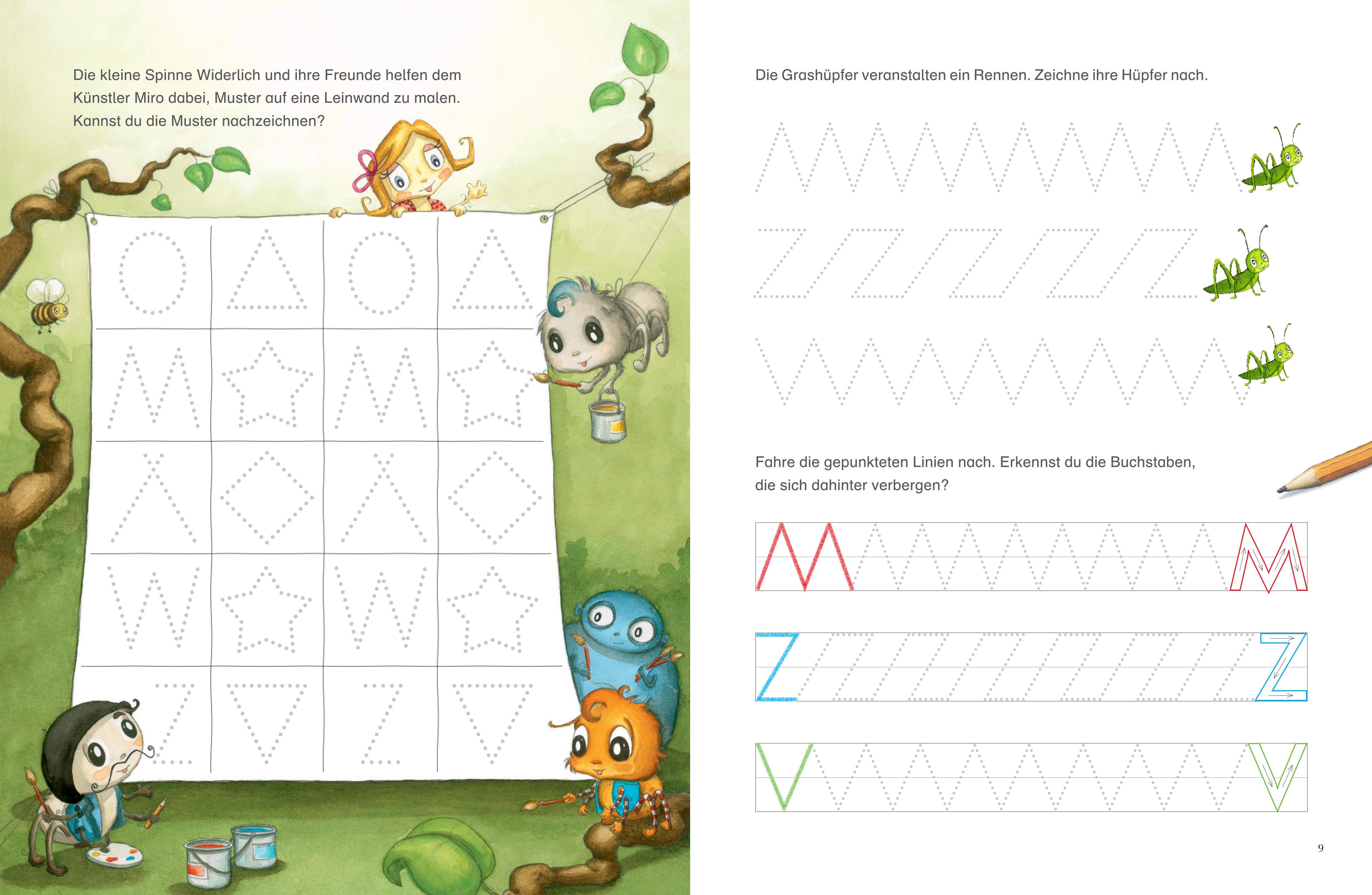 Beispielinhalt (Bild) Die kleine Spinne Widerlich - Meine ersten Buchstaben