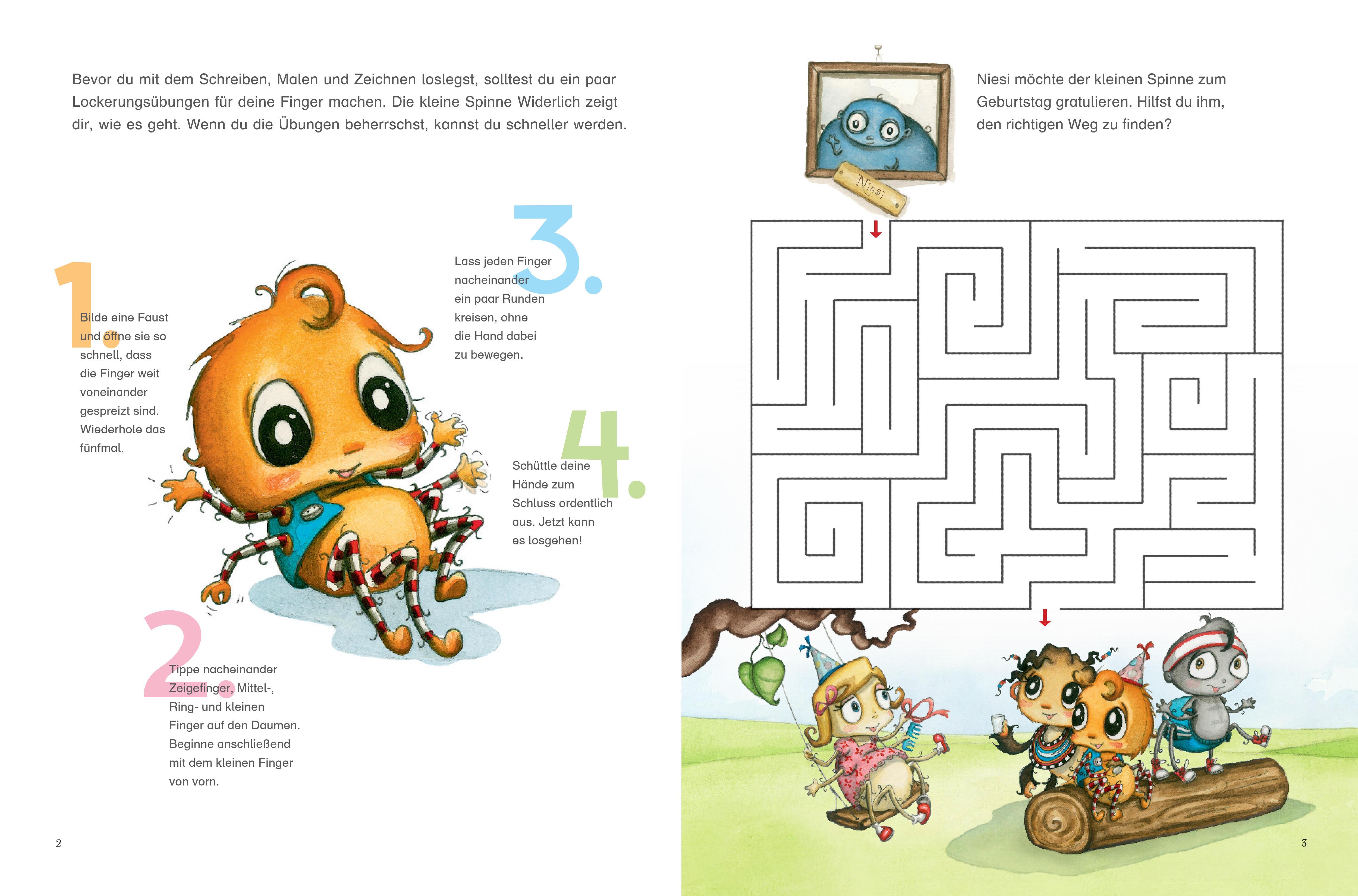 Beispielinhalt (Bild) Die kleine Spinne Widerlich - Meine ersten Buchstaben