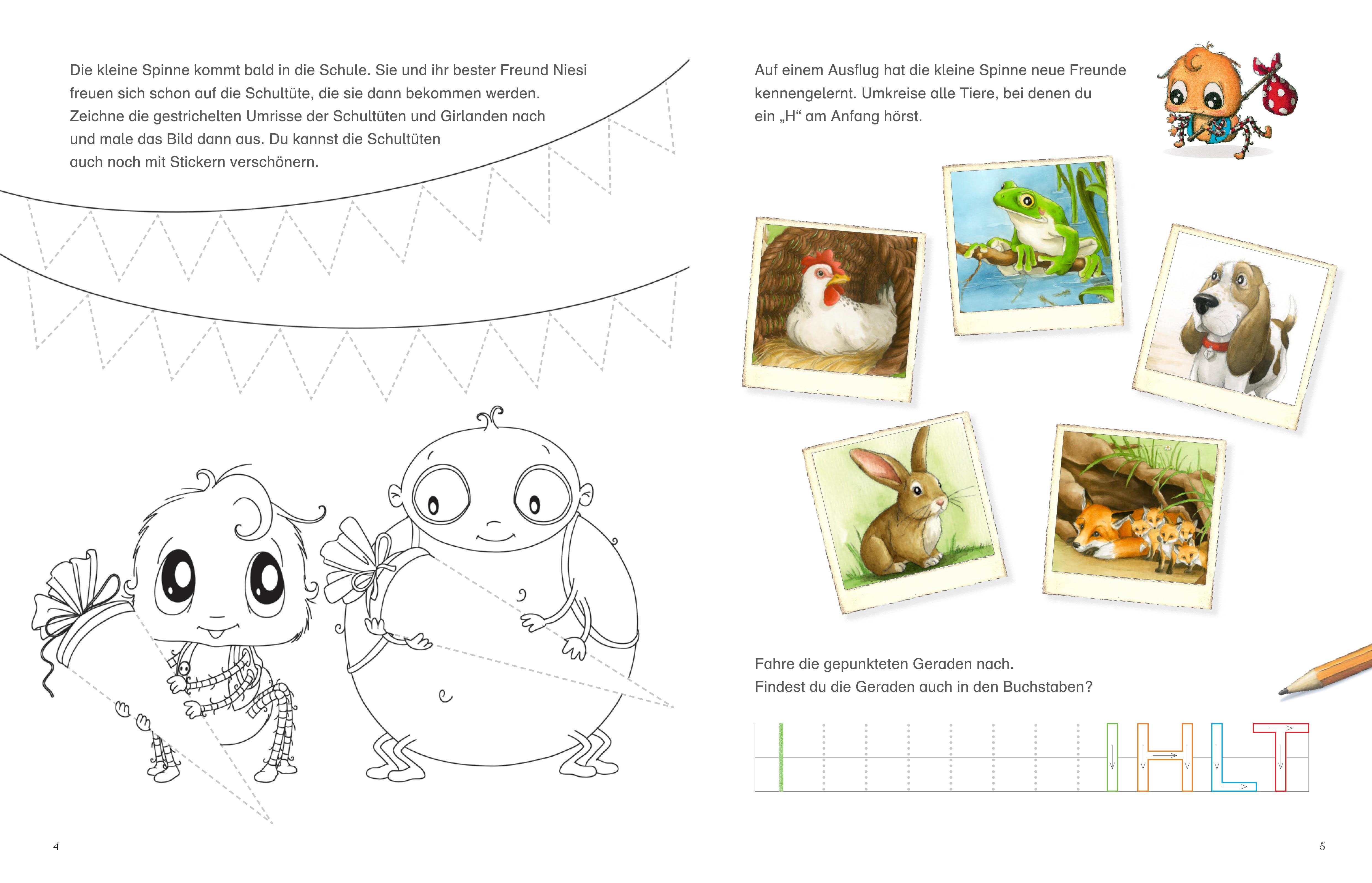 Beispielinhalt (Bild) Die kleine Spinne Widerlich - Meine ersten Buchstaben