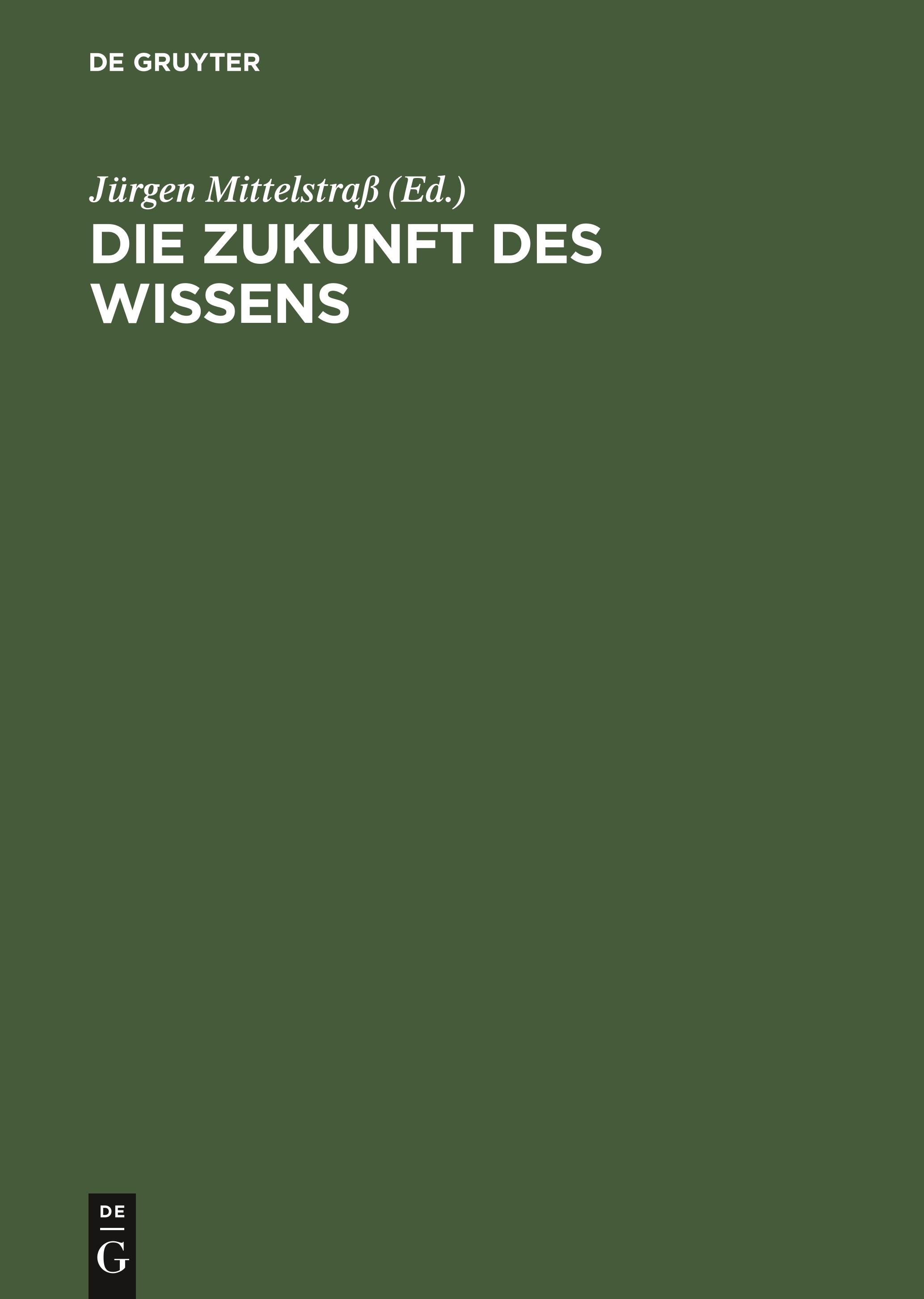 Vorderes Coverbild Die Zukunft des Wissens
