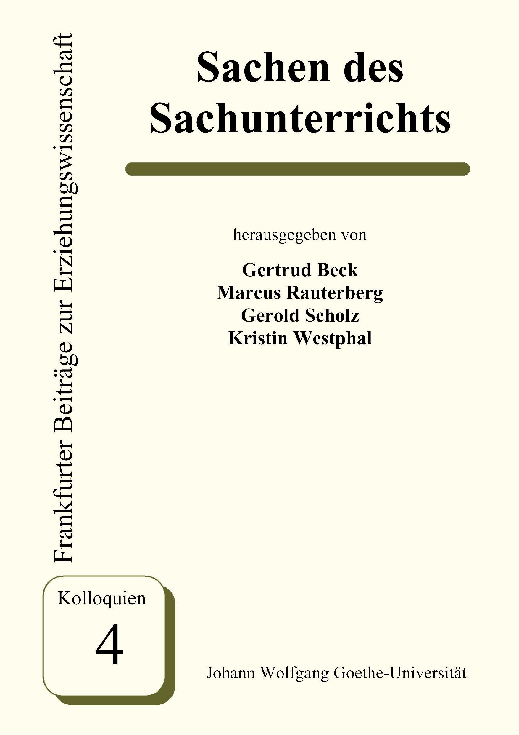 Vorderes Coverbild Sachen des Sachunterrichts