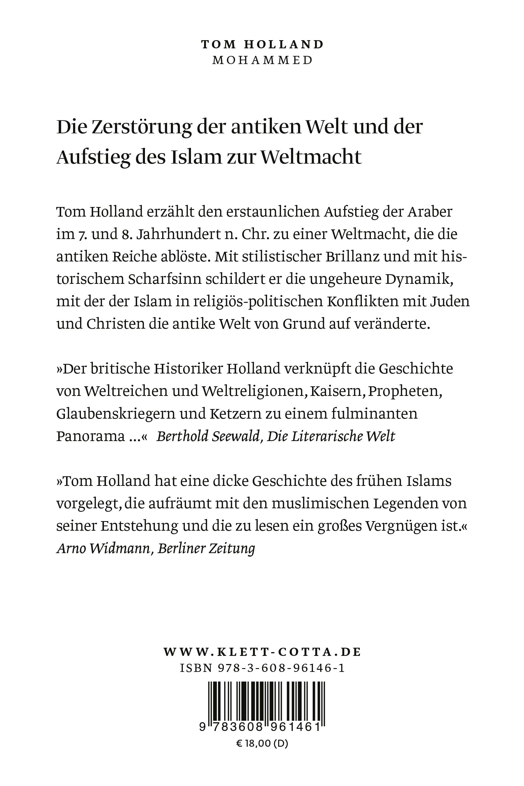 Rückseitencover Mohammed, der Koran und die Entstehung des arabischen Weltreichs
