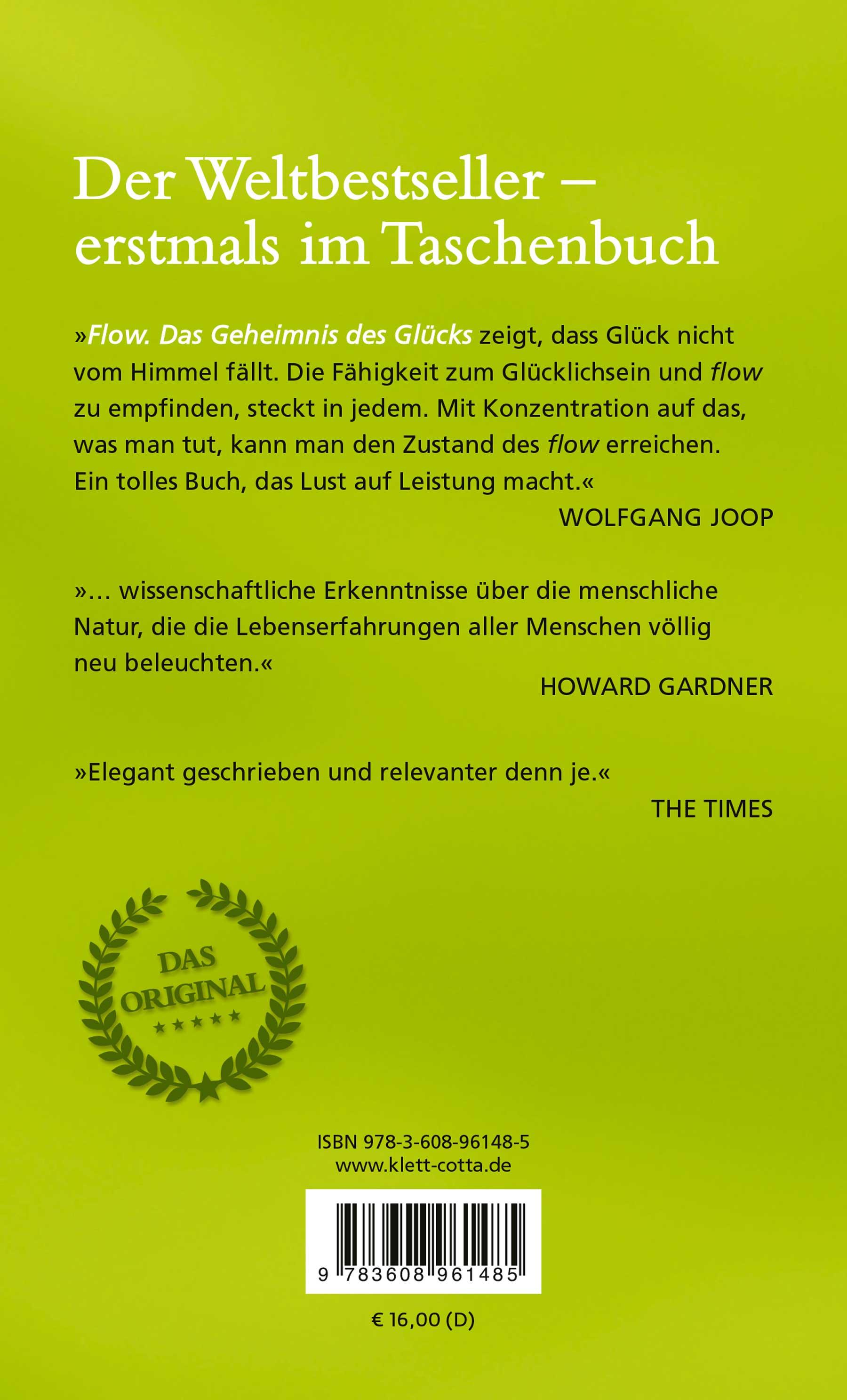 Rückseitencover Flow. Das Geheimnis des Glücks