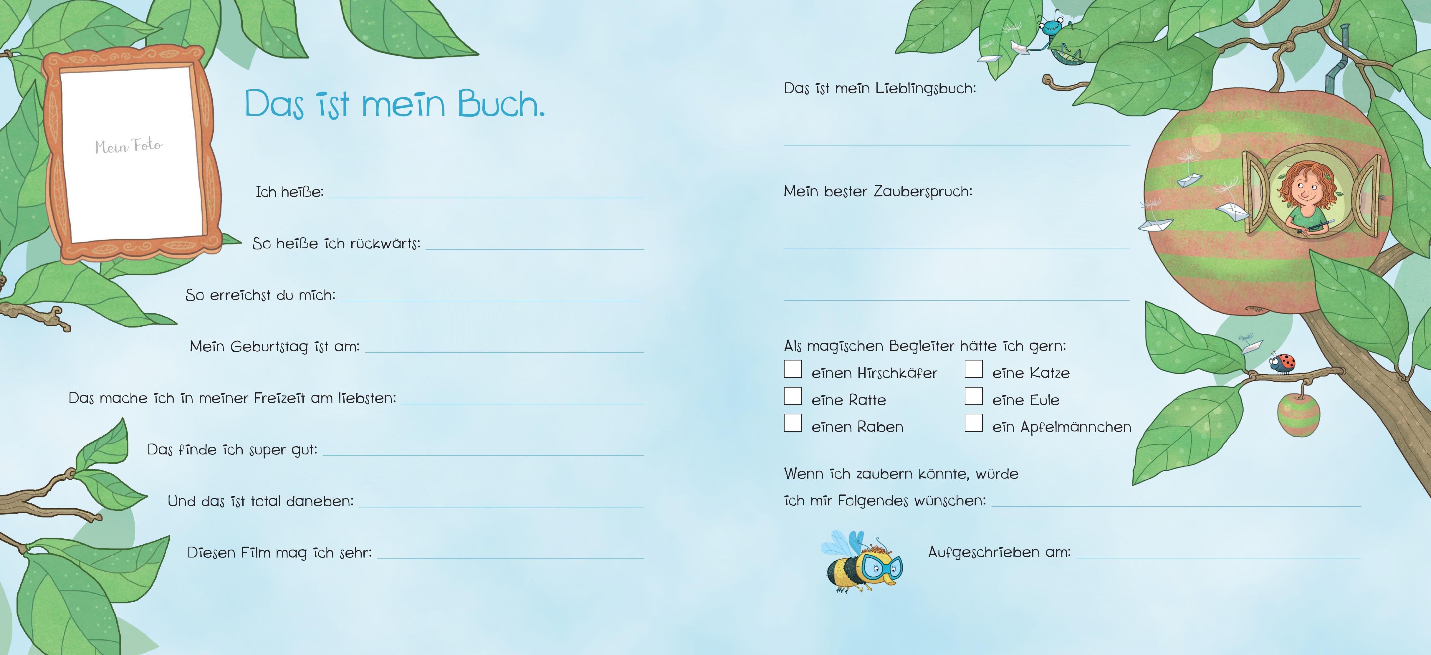Beispielinhalt (Bild) Petronella Apfelmus - Freundebuch