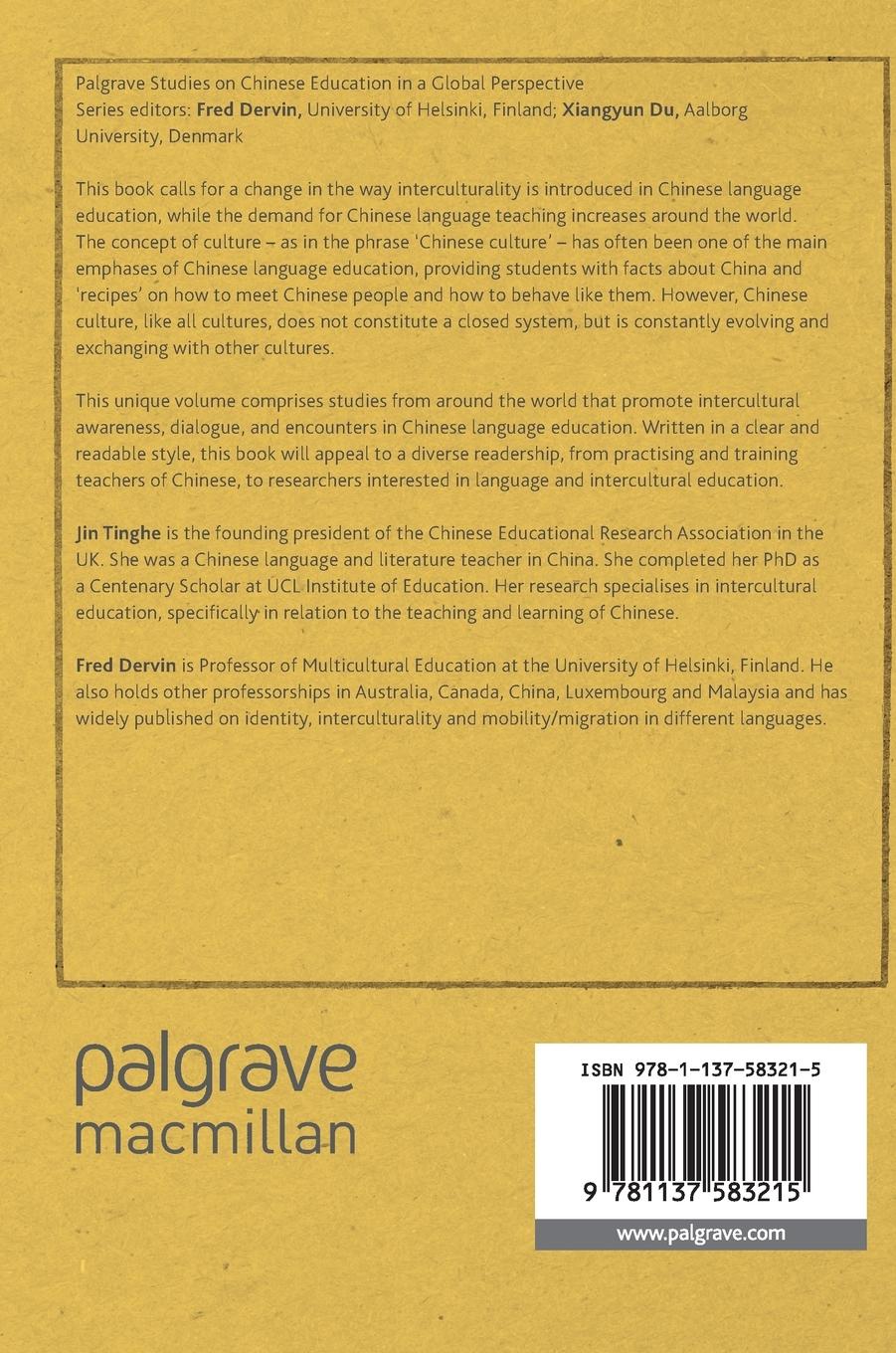 Rückseitencover Interculturality in Chinese Language Education