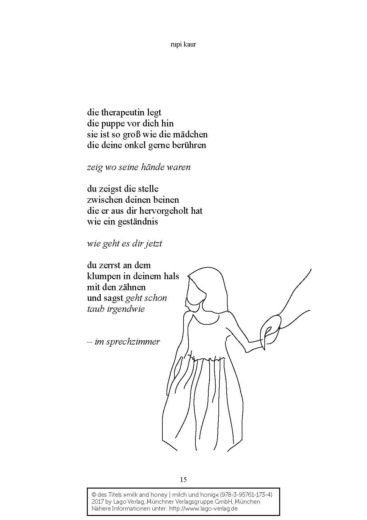 Beispielinhalt (Bild) milk and honey - milch und honig