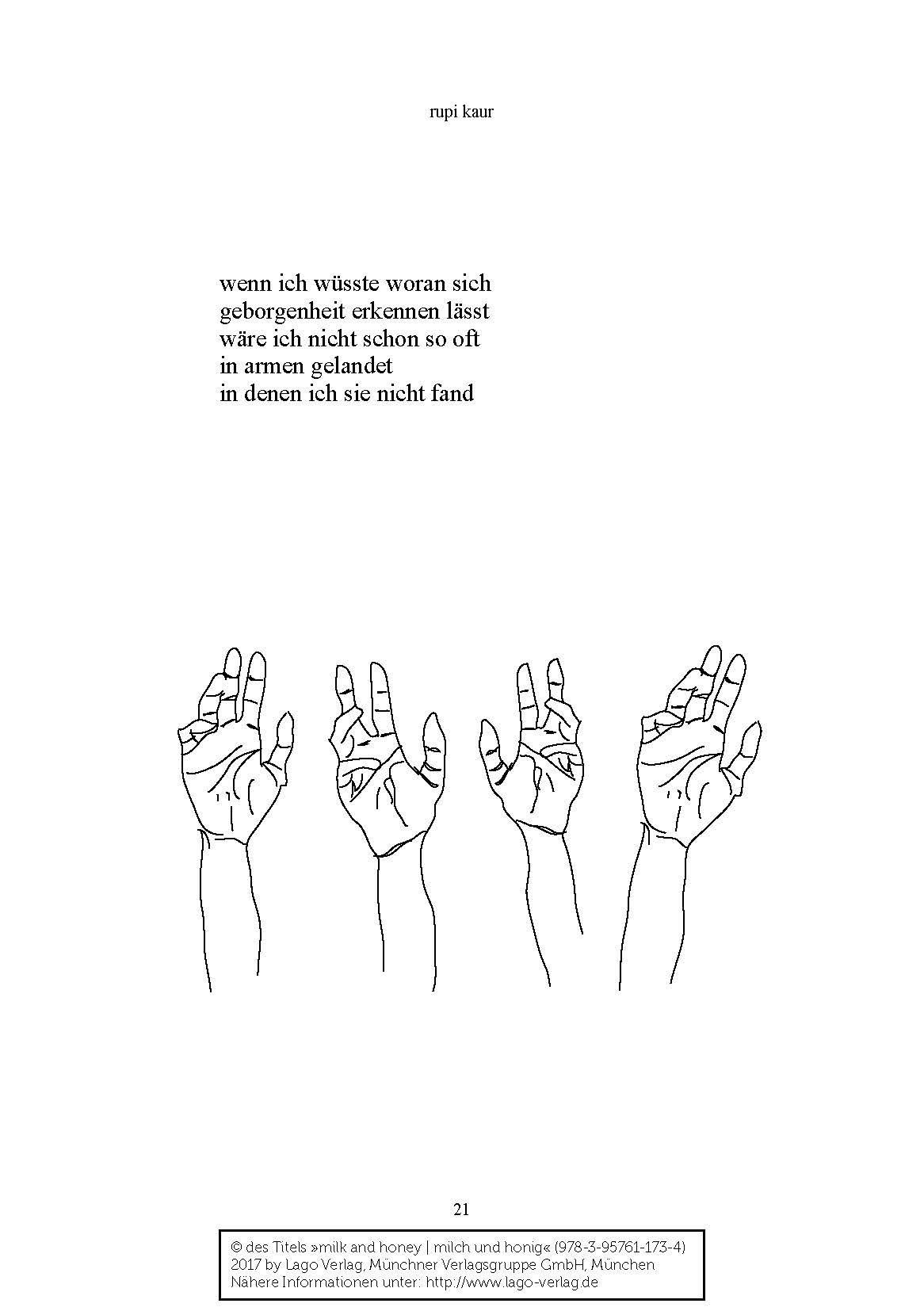 Beispielinhalt (Bild) milk and honey - milch und honig