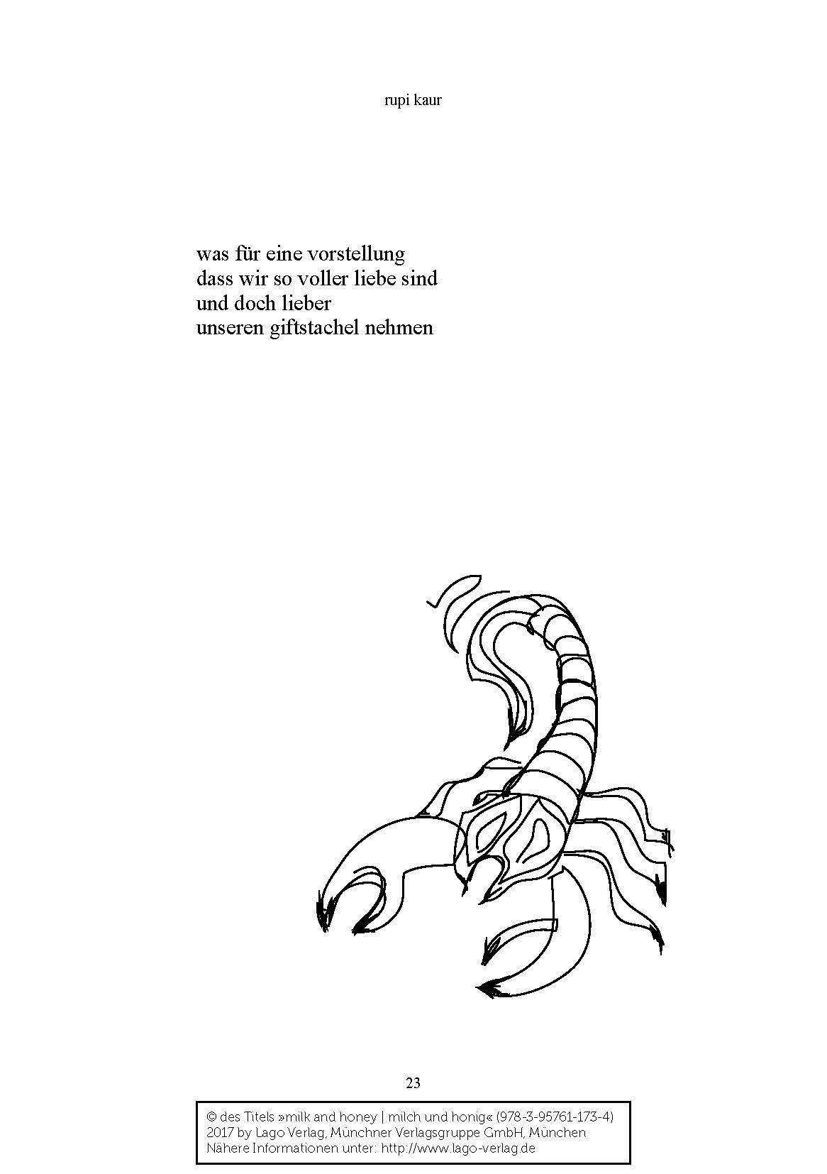 Beispielinhalt (Bild) milk and honey - milch und honig