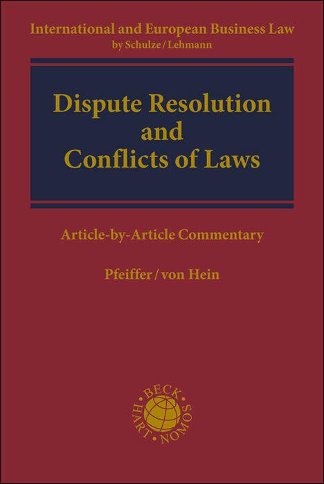 Vorderes Coverbild Dispute Resolution and Conflicts of Laws