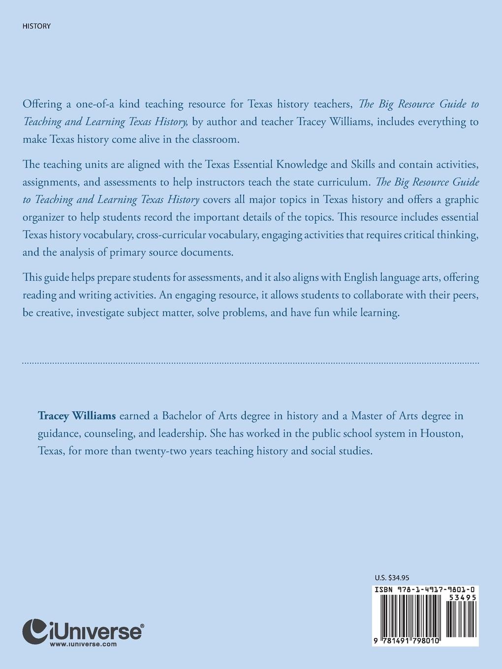 Rückseitencover The Big Resource Guide to Teaching and Learning Texas History