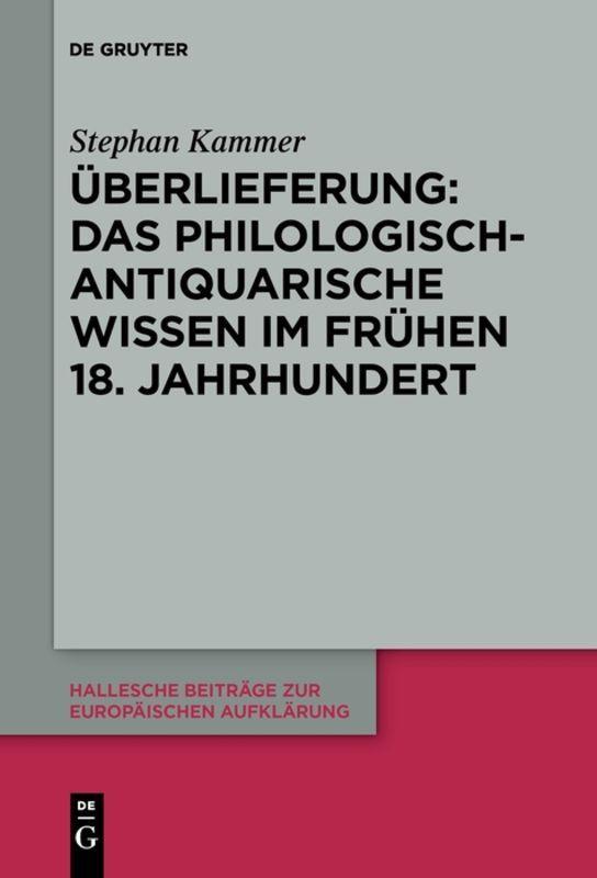 Vorderes Coverbild Überlieferung: Das philologisch-antiquarische Wissen im frühen 18. Jahrhundert
