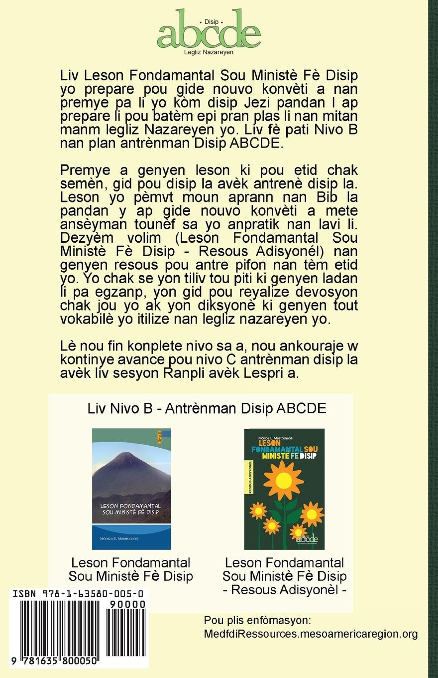 Rückseitencover Leson Fondamantal Sou Ministè Fè Disip - Resous